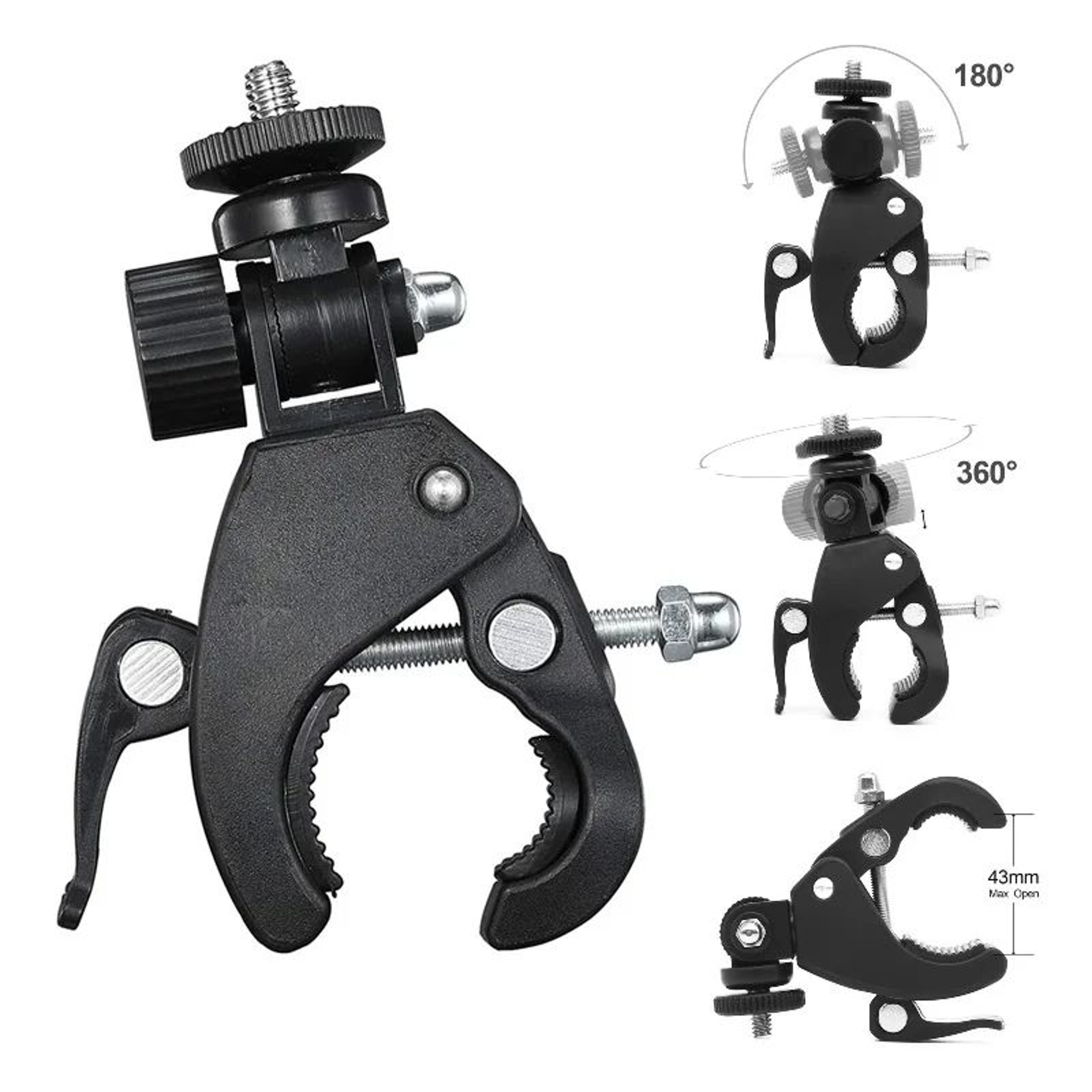 360 Handlebar Camera Mount Clamp With 14 Screw For Bikes And Motorcycles 0