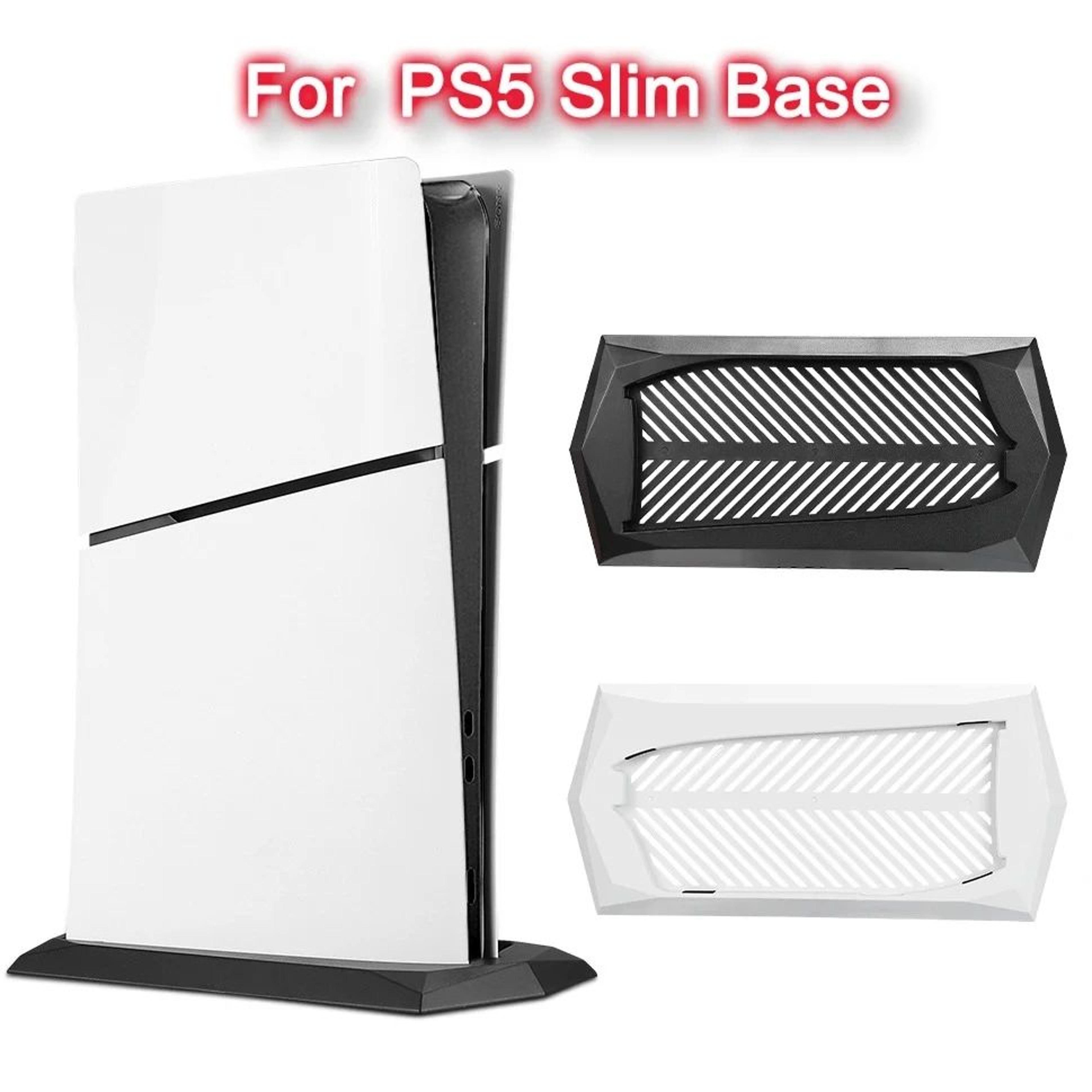 PS5 Slim Vertical Stand Base With Cooling Vents  Secure PS5 Slim Stand Base For A Cleaner Setup 0