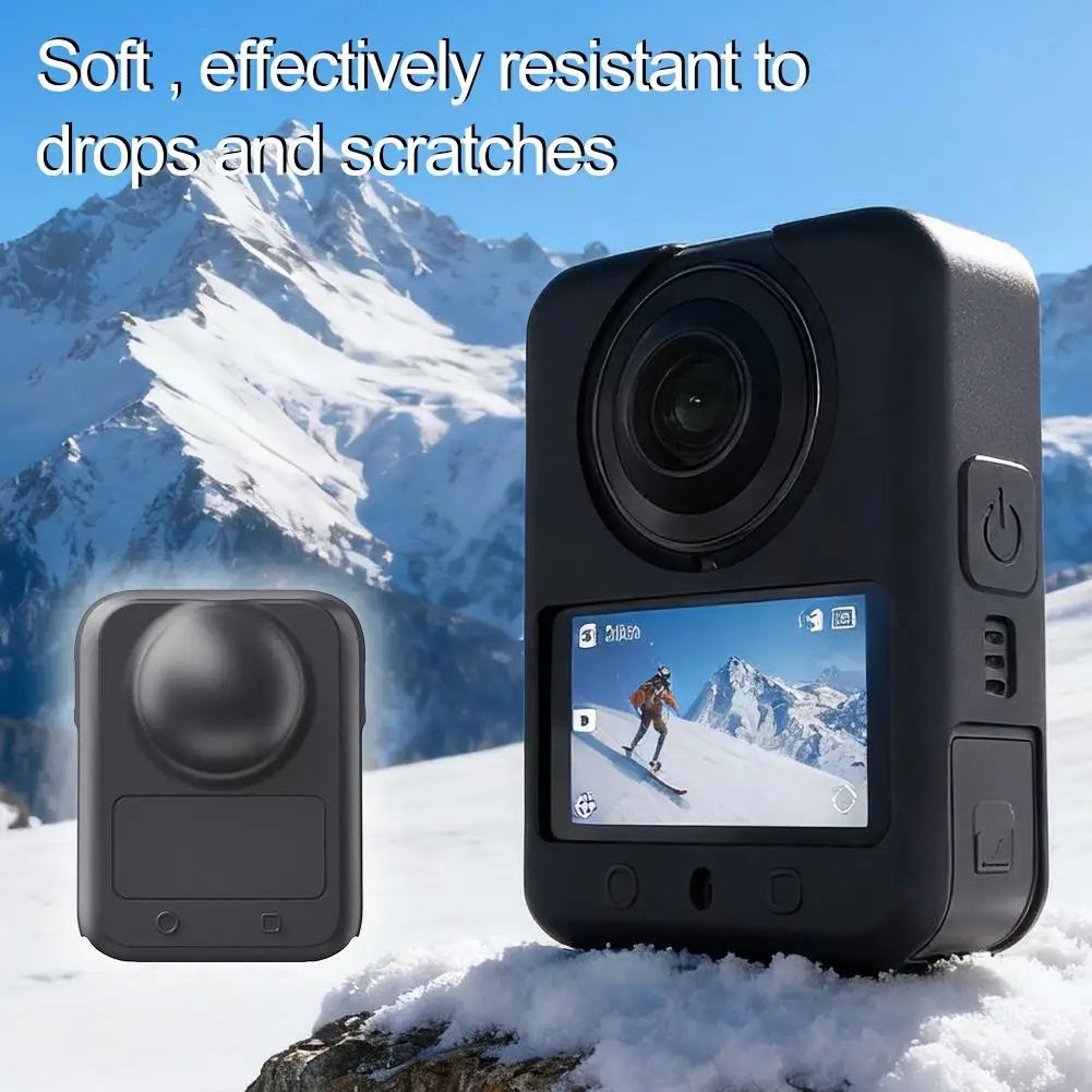 DJI Osmo 360 Silicone Case With Lens Cap  Wrist Strap  Soft Shockproof Camera Case For Scratch  Dro 1