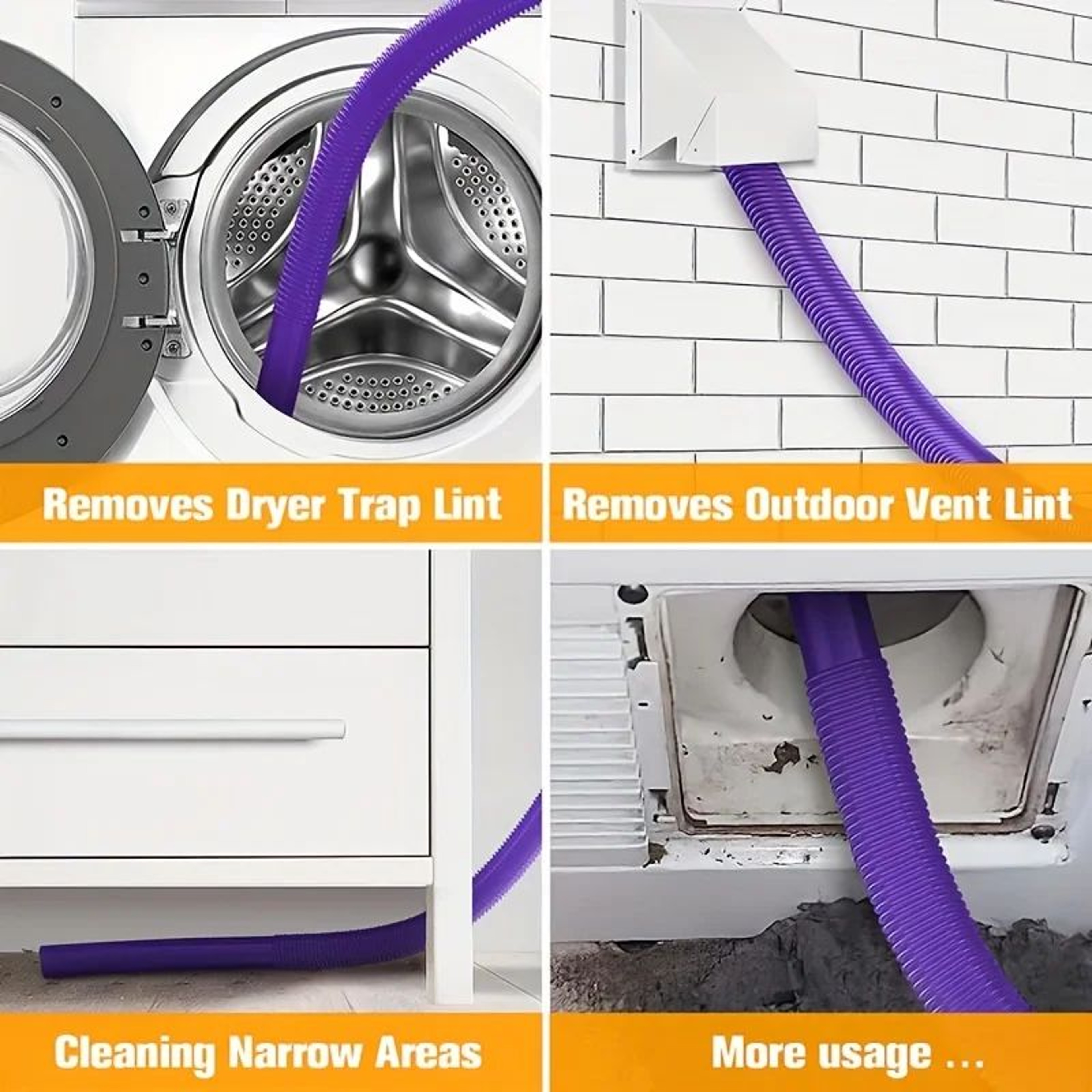 Dryer Vent Cleaner Kit Vacuum Hose Attachment For Dyson Lint Remover Vacuum Attachment 6