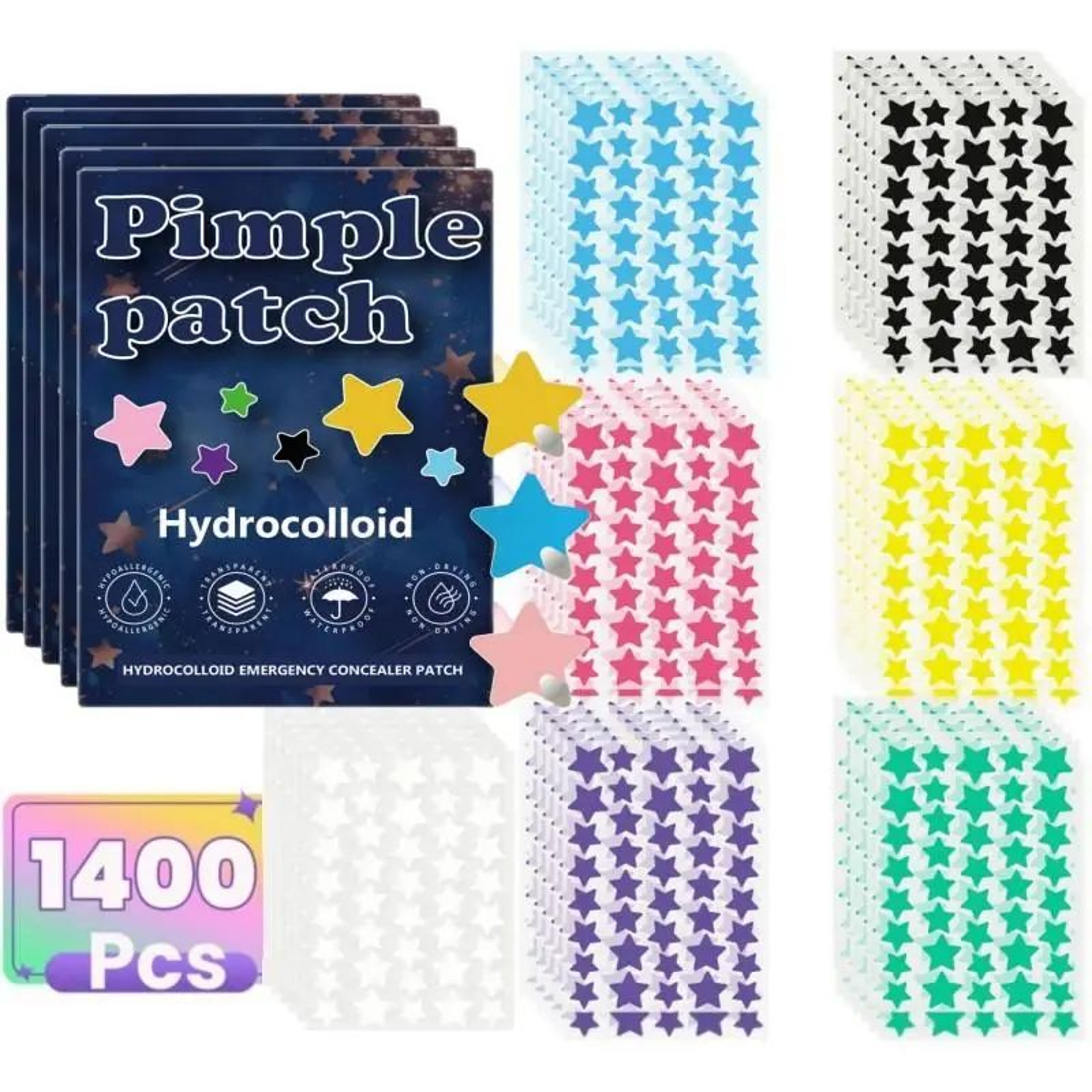 StarGlow 1400Piece Acne Patch Set  Star Pimple Patches Acne Spot Stickers Pimple Patch Stickers 7