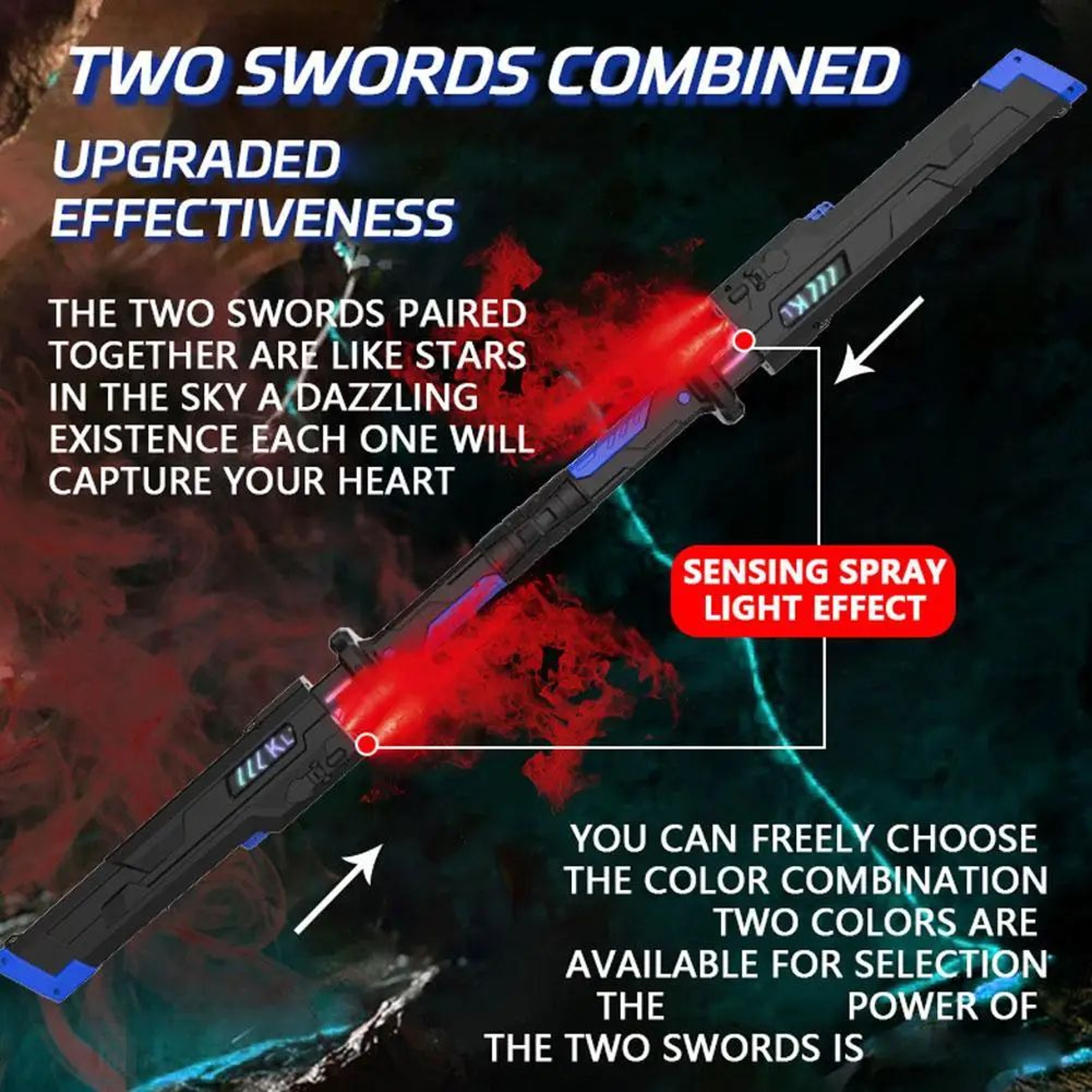 Star Spray Lightsaber Toy DoubleBlade Light Up Sword With Fog Glow Effect 3
