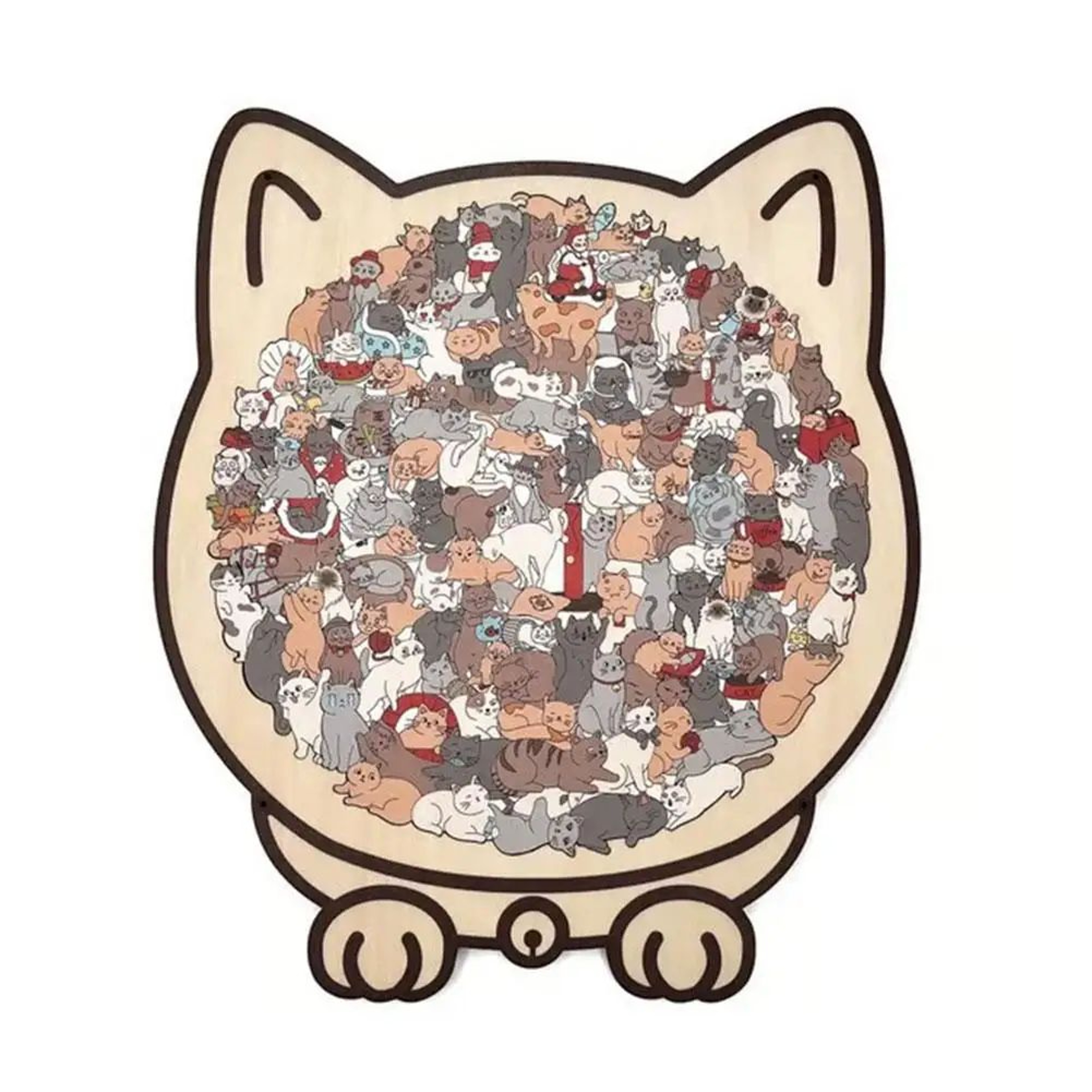 Cat Wooden Puzzle  Colorful AnimalShaped Wooden Jigsaw Decor For Stress Relief  Gifting 6