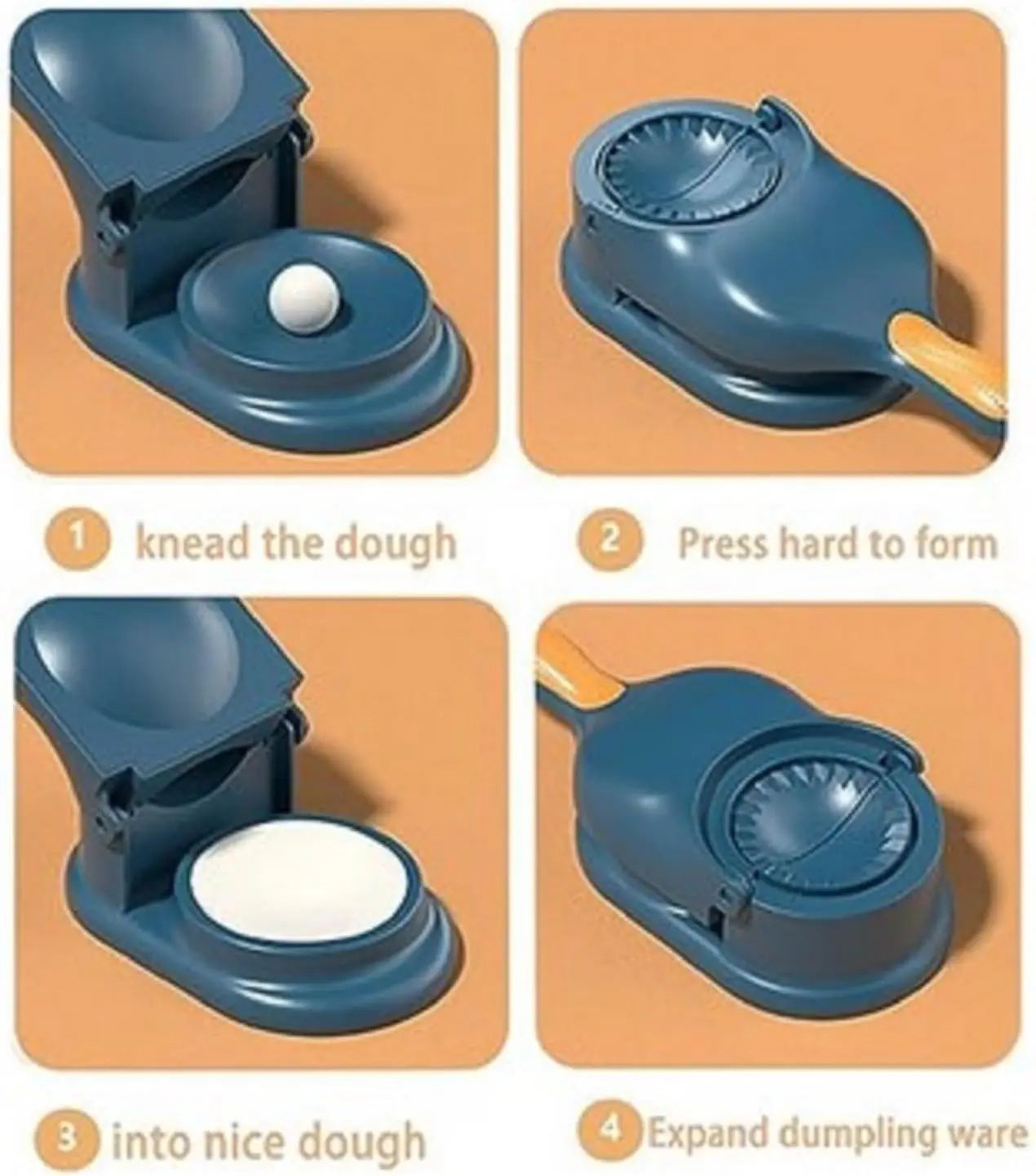 2in1 Dumpling Maker Press  Dumpling Wrapper Maker Tool FoodGrade Plastic Fast FoldandSeal Mold 5