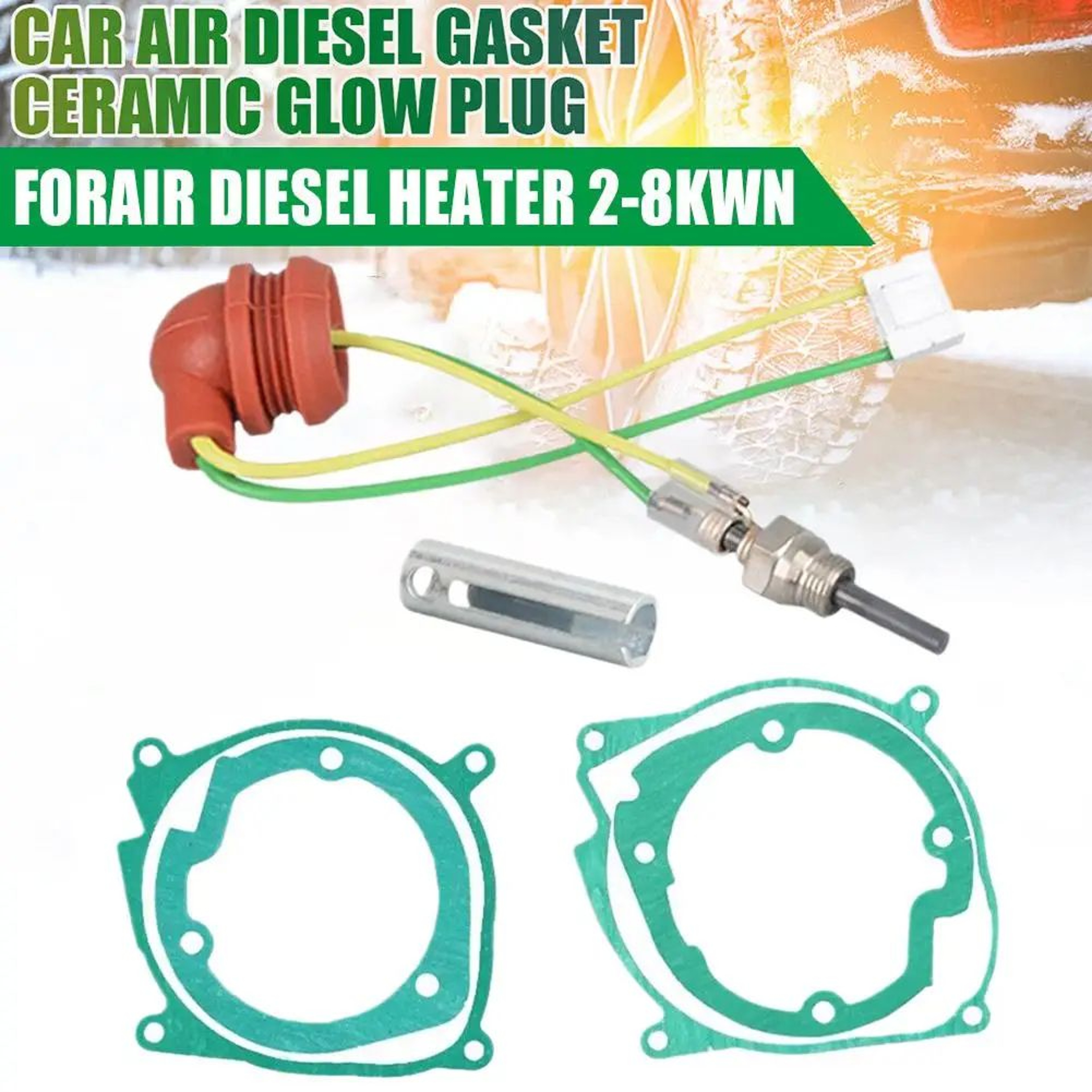 12V Diesel Heater Glow Plug  Gasket Repair Kit 7Piece For 28KW Chinese Parking Heaters 0