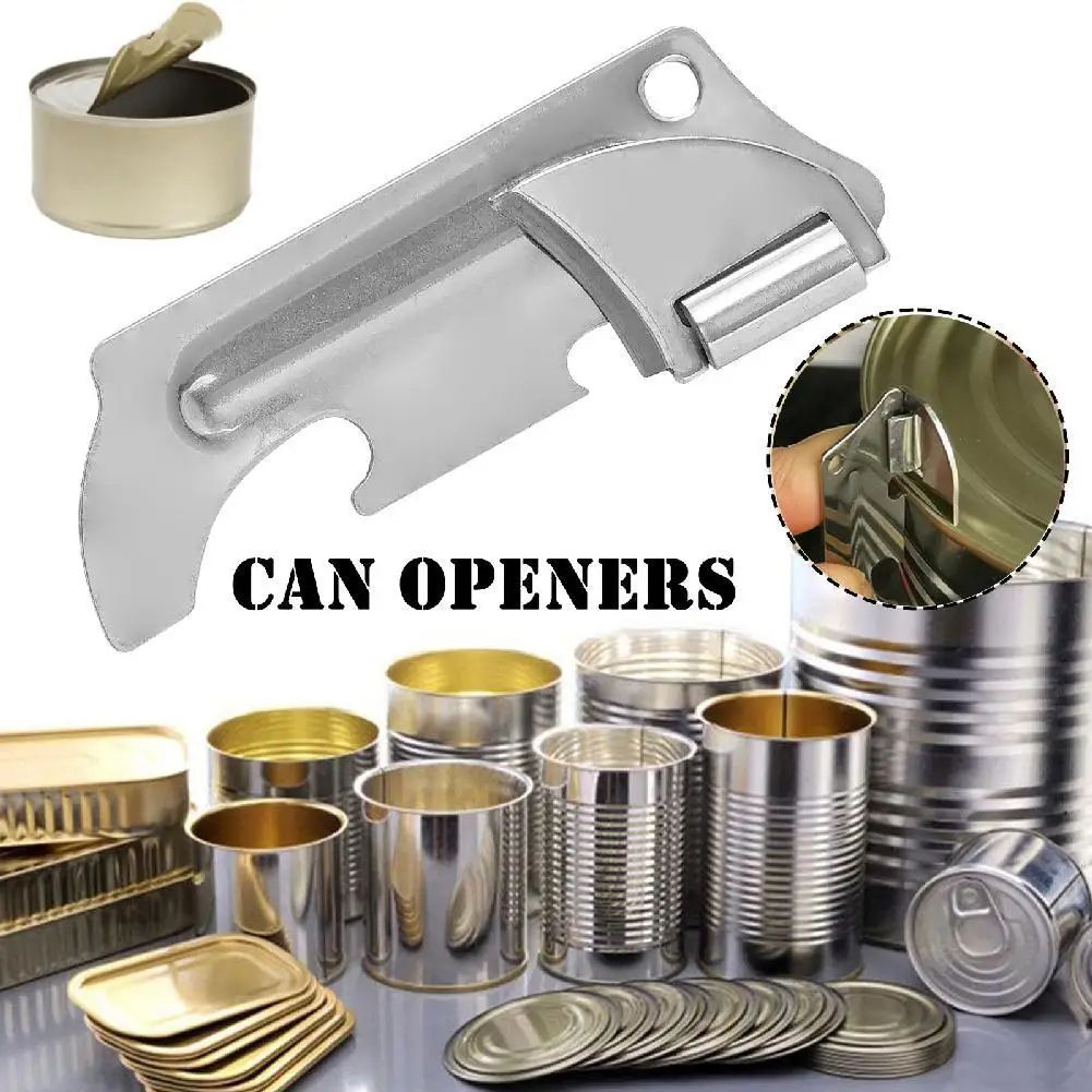 Portable Can Opener Folding Stainless Steel Camping Tool 0
