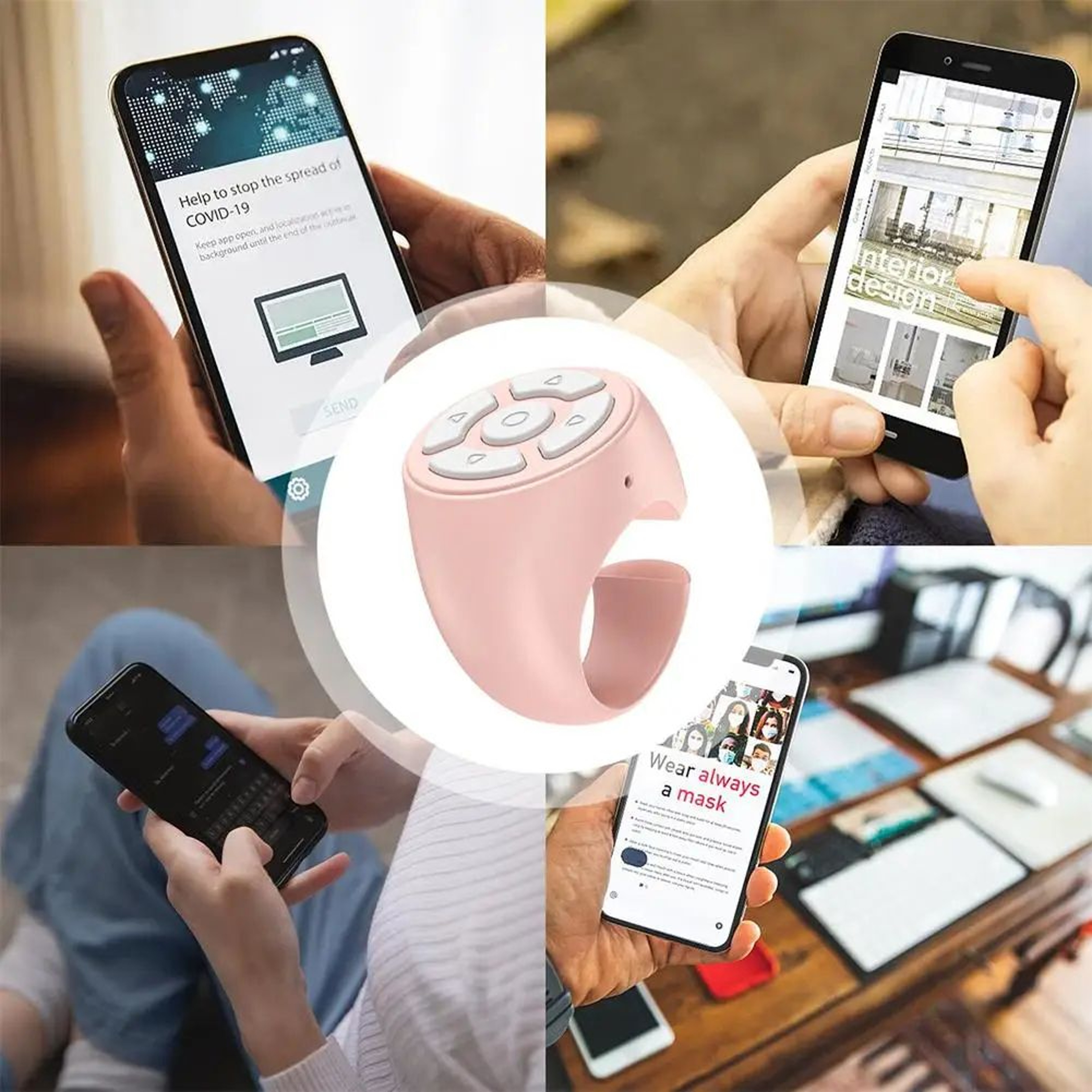 Bluetooth Ring Remote For Phone  Tablet  Page Turner  Camera Shutter Controller 5