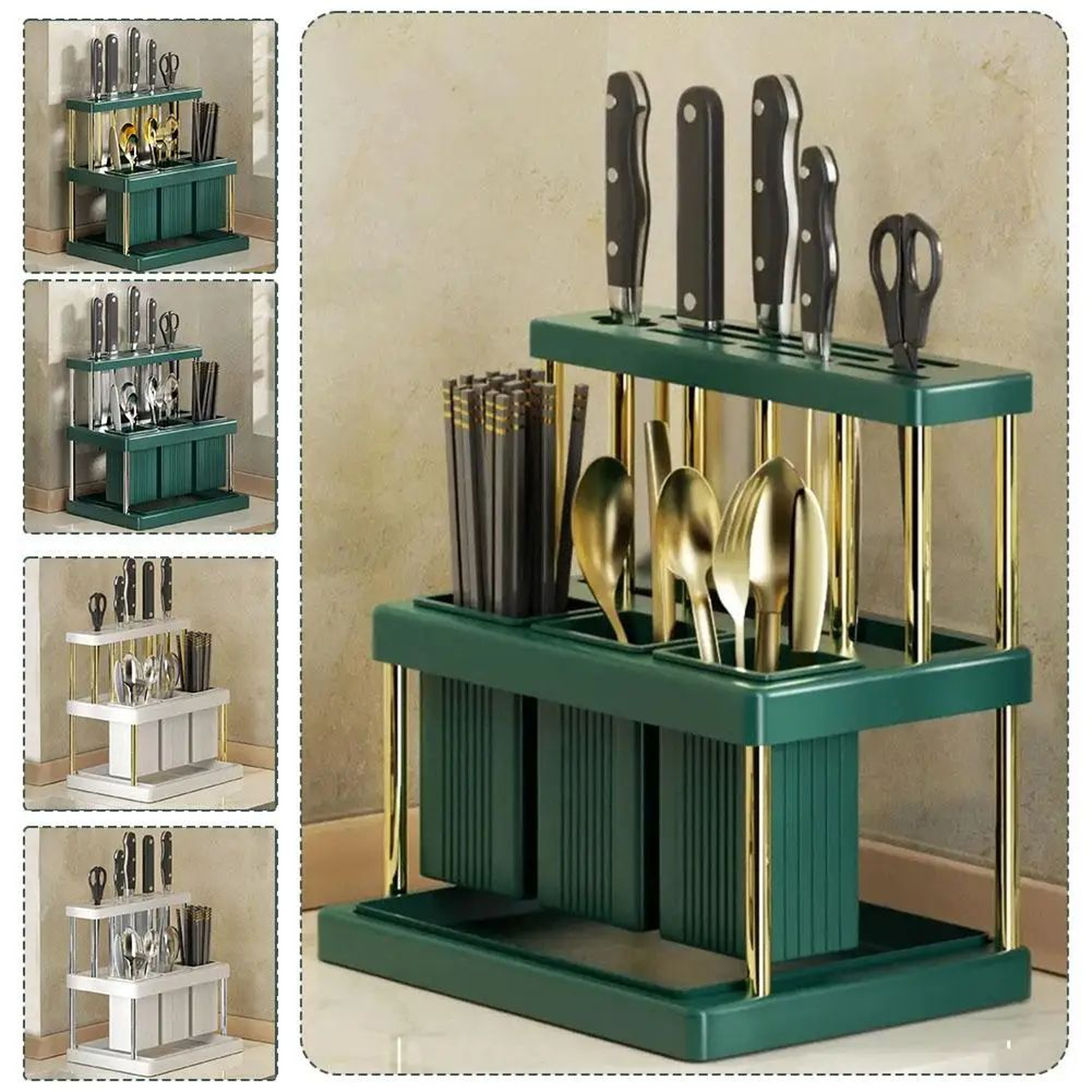 Cutlery Organizer Desktop Utensil Holder With Drainage LargeCapacity Silverware Drying Rack 1