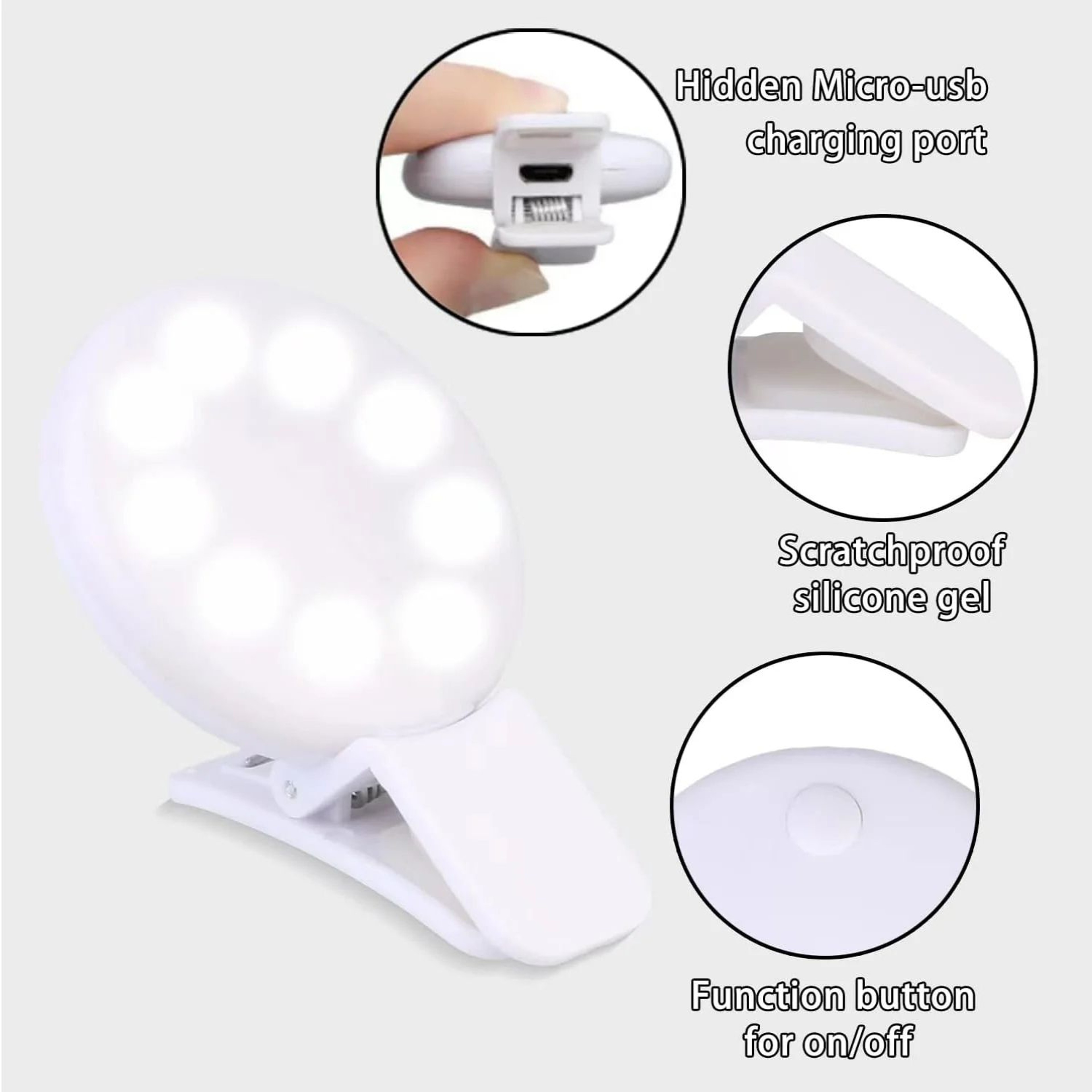 USB Rechargeable Clip On Phone Ring Light For Selfies And Livestreams Portable LED Fill Light For P 2