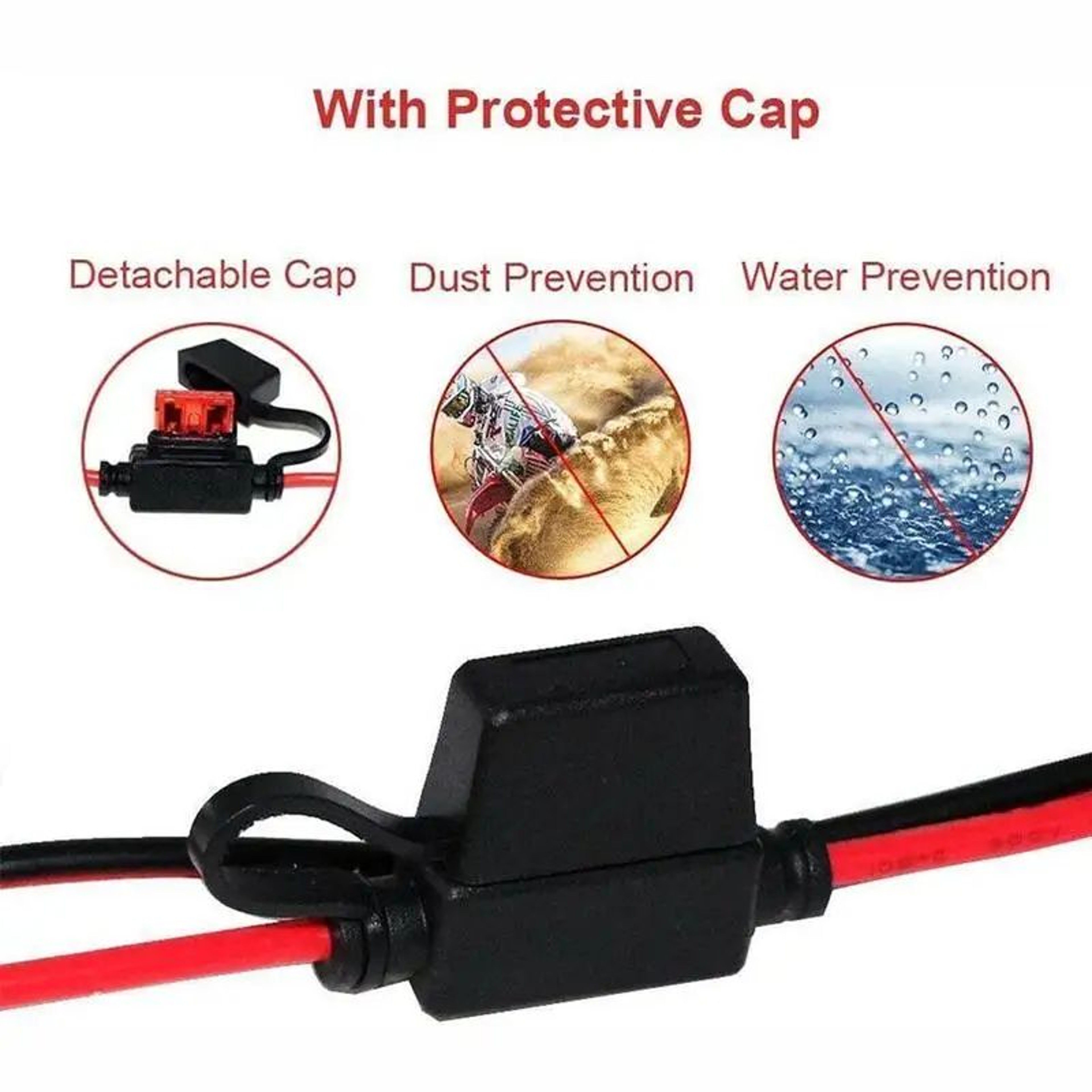 Quick Release SAE To ORing Battery Charging Lead With Inline Fuse For Motorcycles And Cars 2