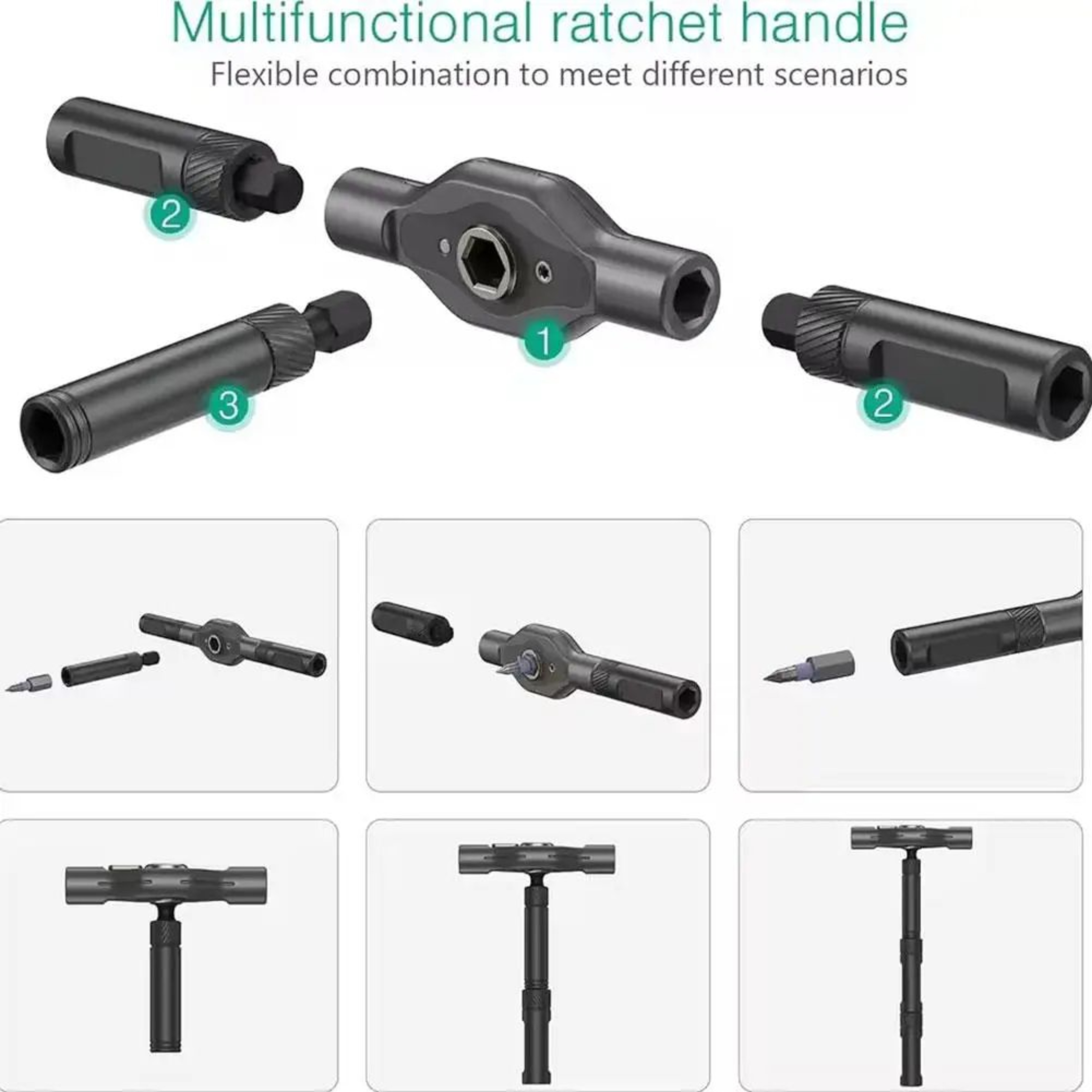 32in1 Ratcheting MultiBit Screwdriver Set With Magnetic Bits And S2 Steel 2