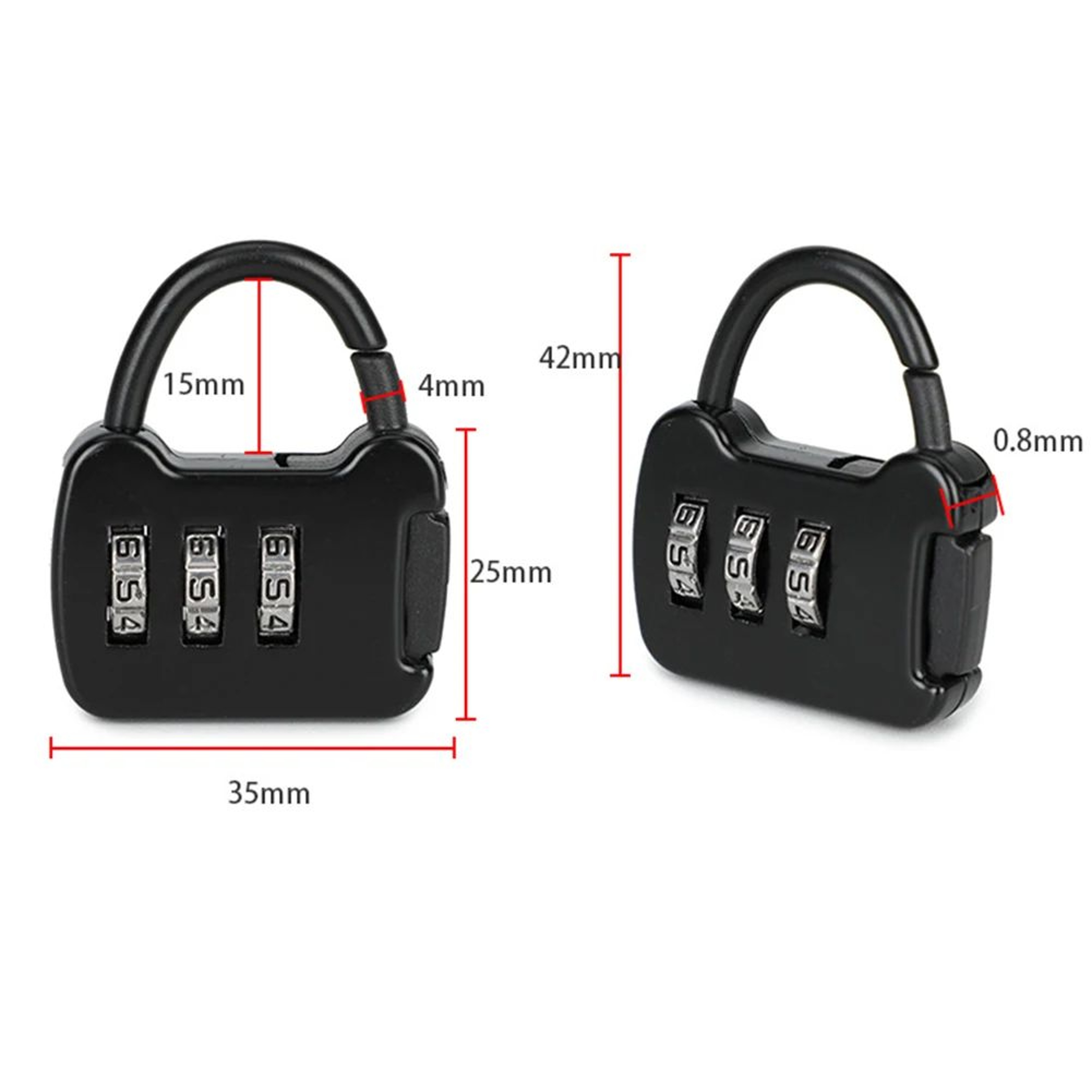 2Pack Zinc Alloy 3Digit Luggage Lock Set Keyless Mini Resettable Padlocks For Backpacks And Cases 4
