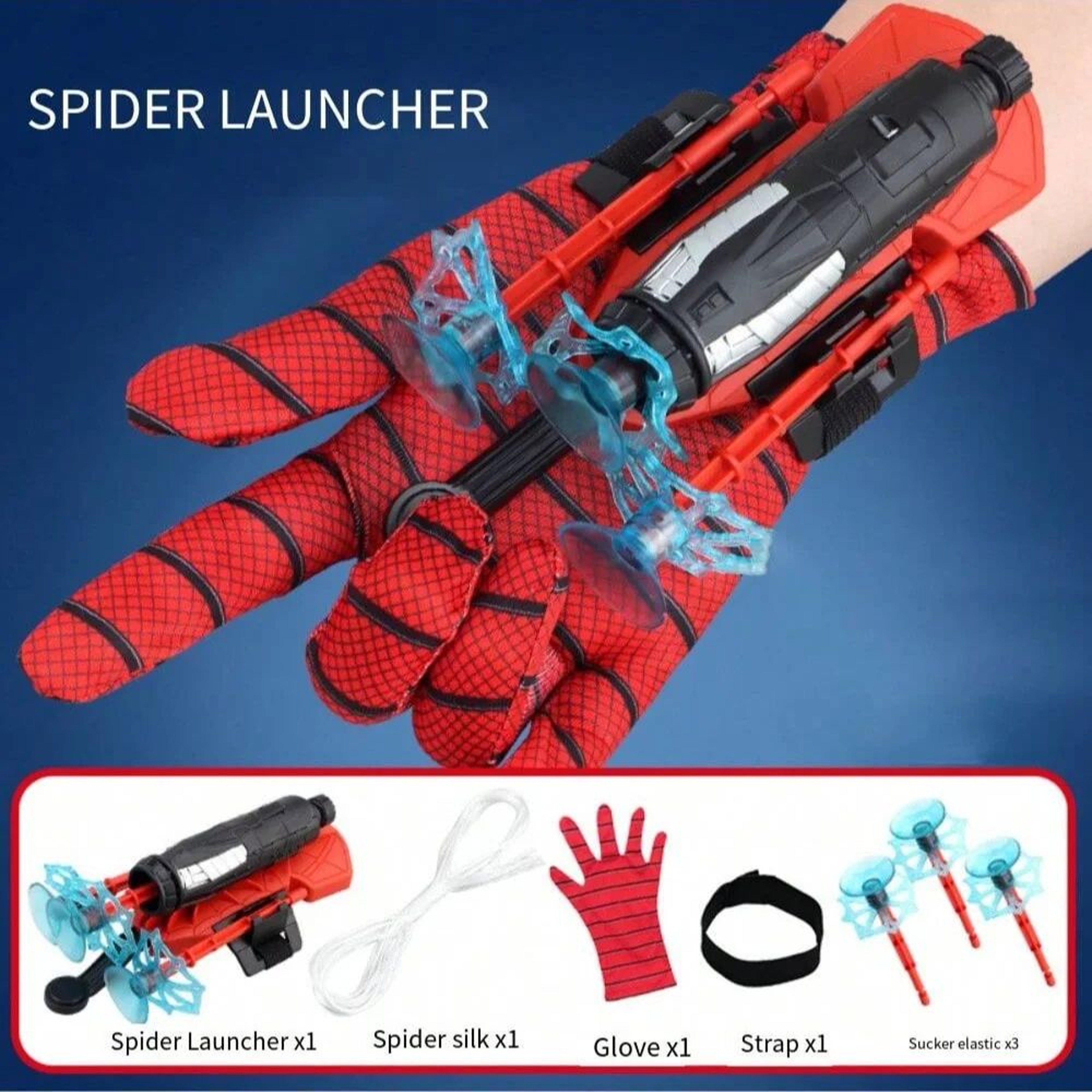Red  Blue Spider Web Shooter Glove  Wrist Web Shooter Toy For Superhero Cosplay Parties  Gifts 2