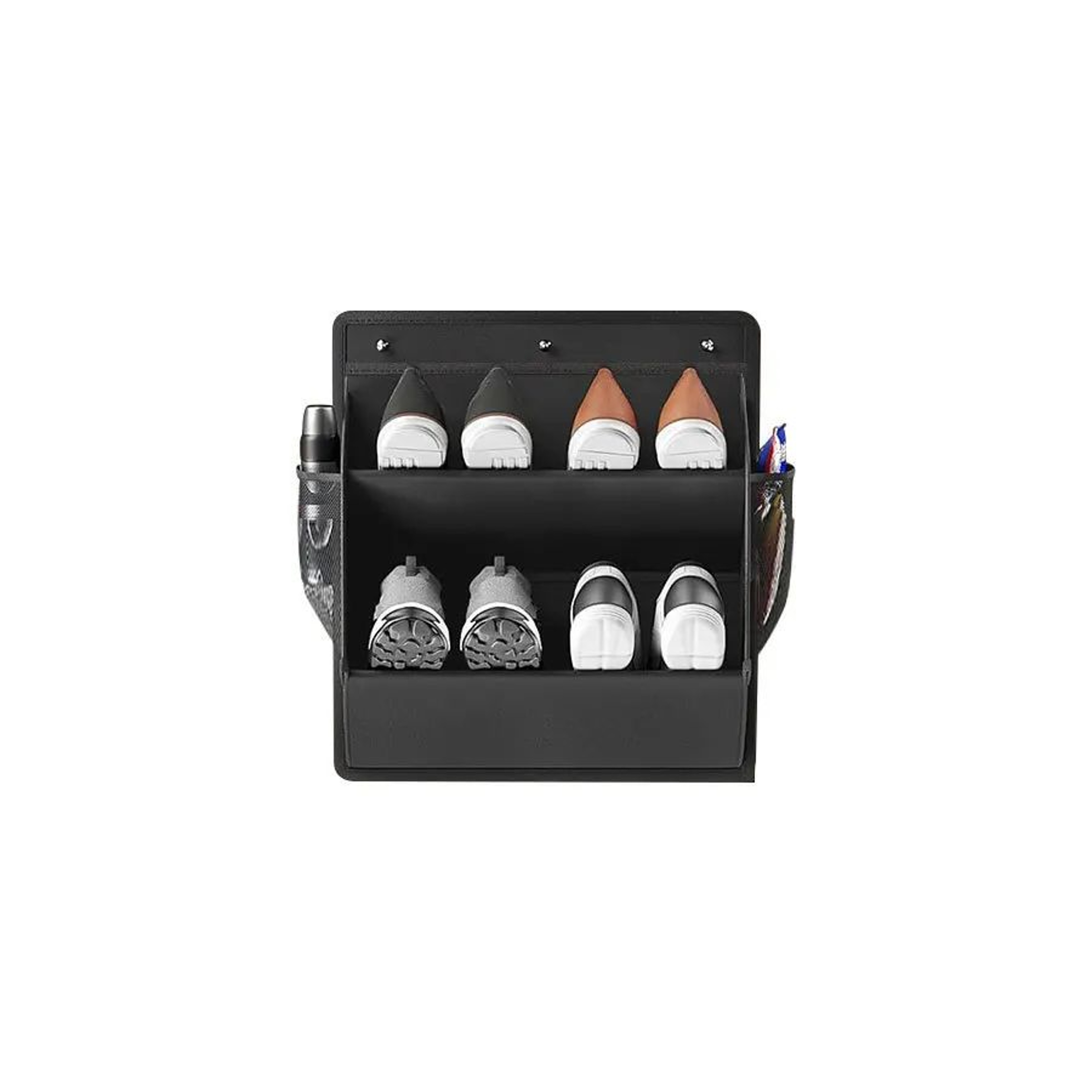 Foldable Wall Mounted Shoe Organizer With Adhesive Pockets For RV Closet  Small Spaces 6