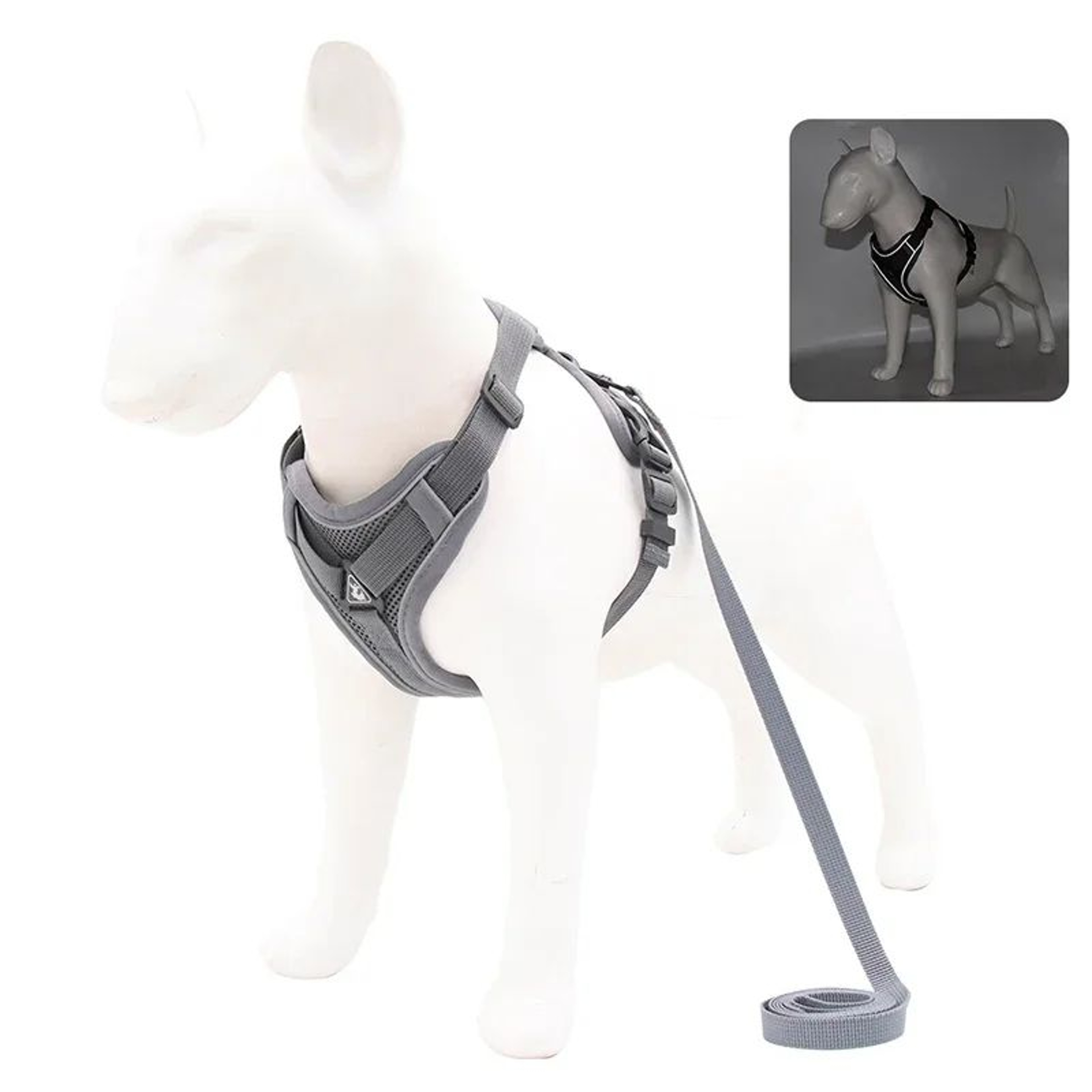 NoPull Reflective Mesh Harness  Leash Set For Small Dogs And Cats Adjustable Comfort Vest 7