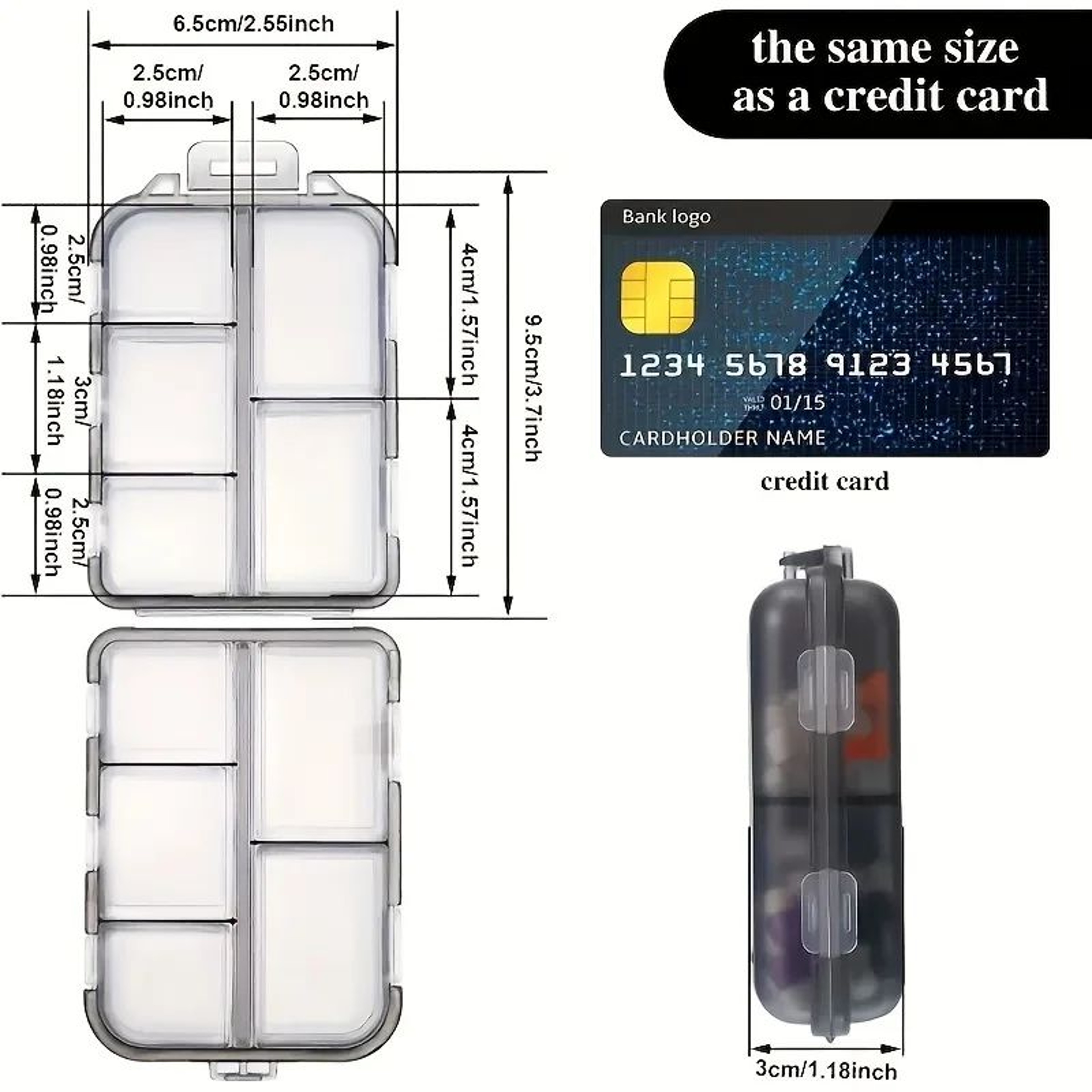 Tcare Travel Pill Organizer  MoistureProof Pocket Portable Pill Box  Vitamin Holder 2
