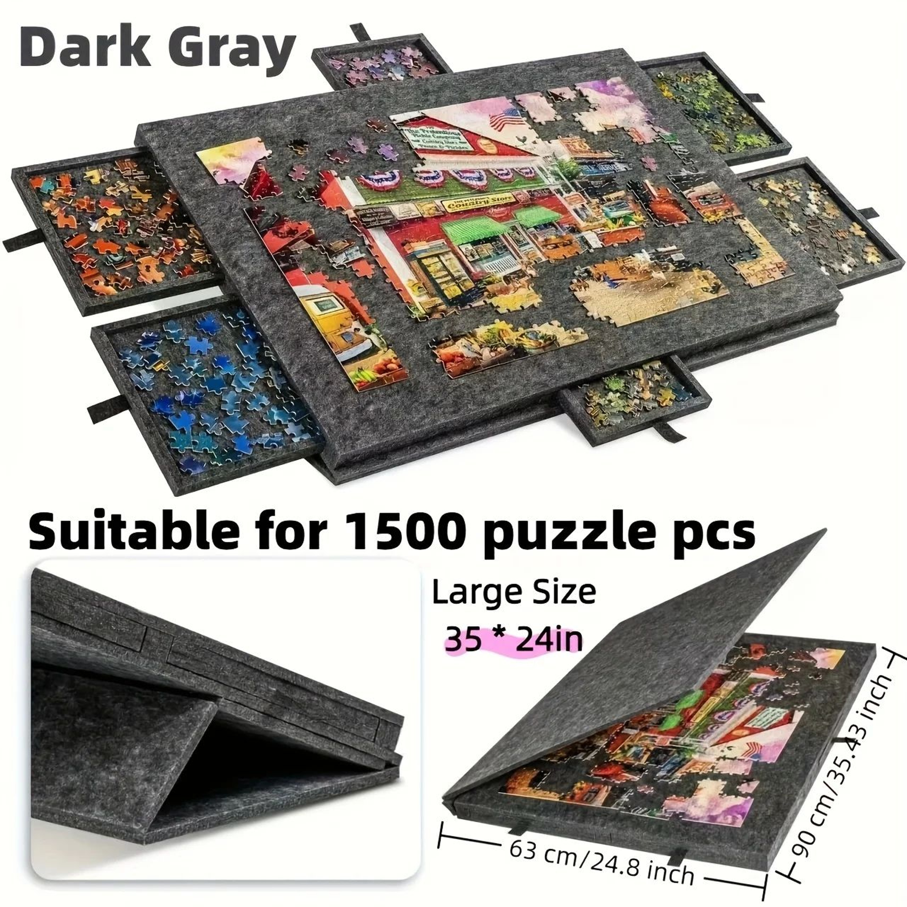 6in1 Portable Puzzle Table With Stand Cover Lid  6 Sorting Drawers Fits 1000 Pieces 3