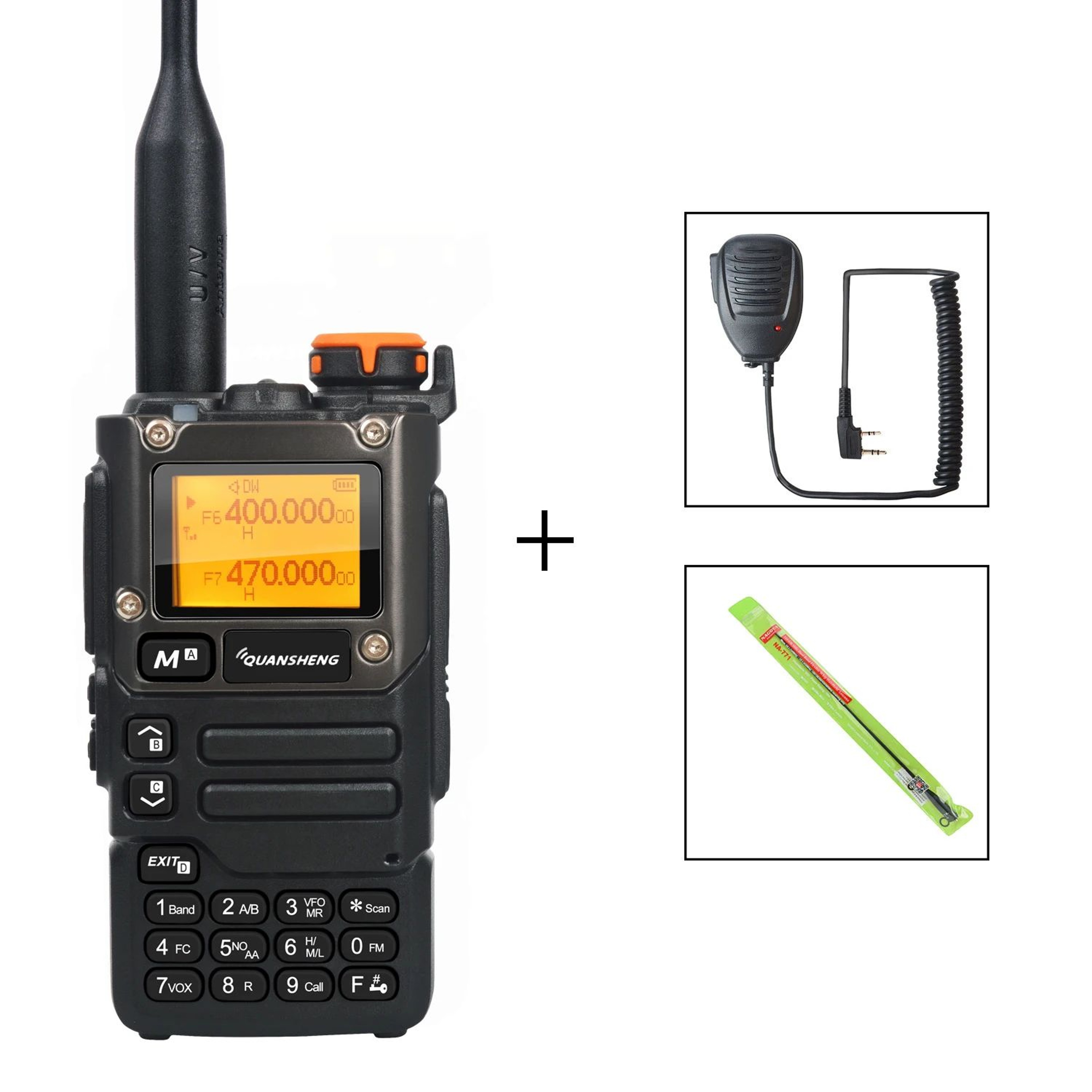 Quansheng UVK58 MultiBand TwoWay Radio With Air Band Receive DTMF  Fast Frequency Scan 12