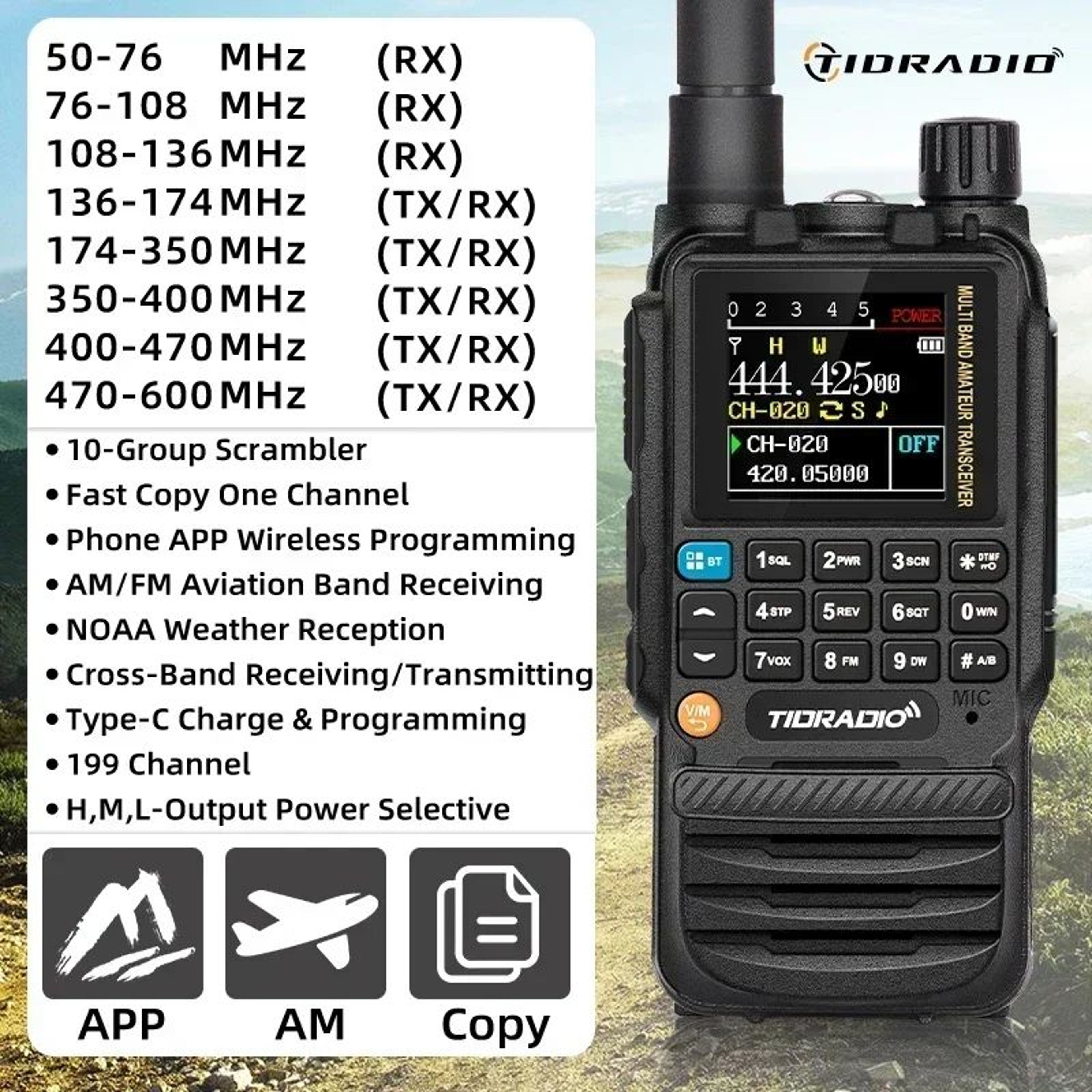 TIDRADIO TDH3 Wireless Programming Radio With Dual PTT And USBC Charging 8