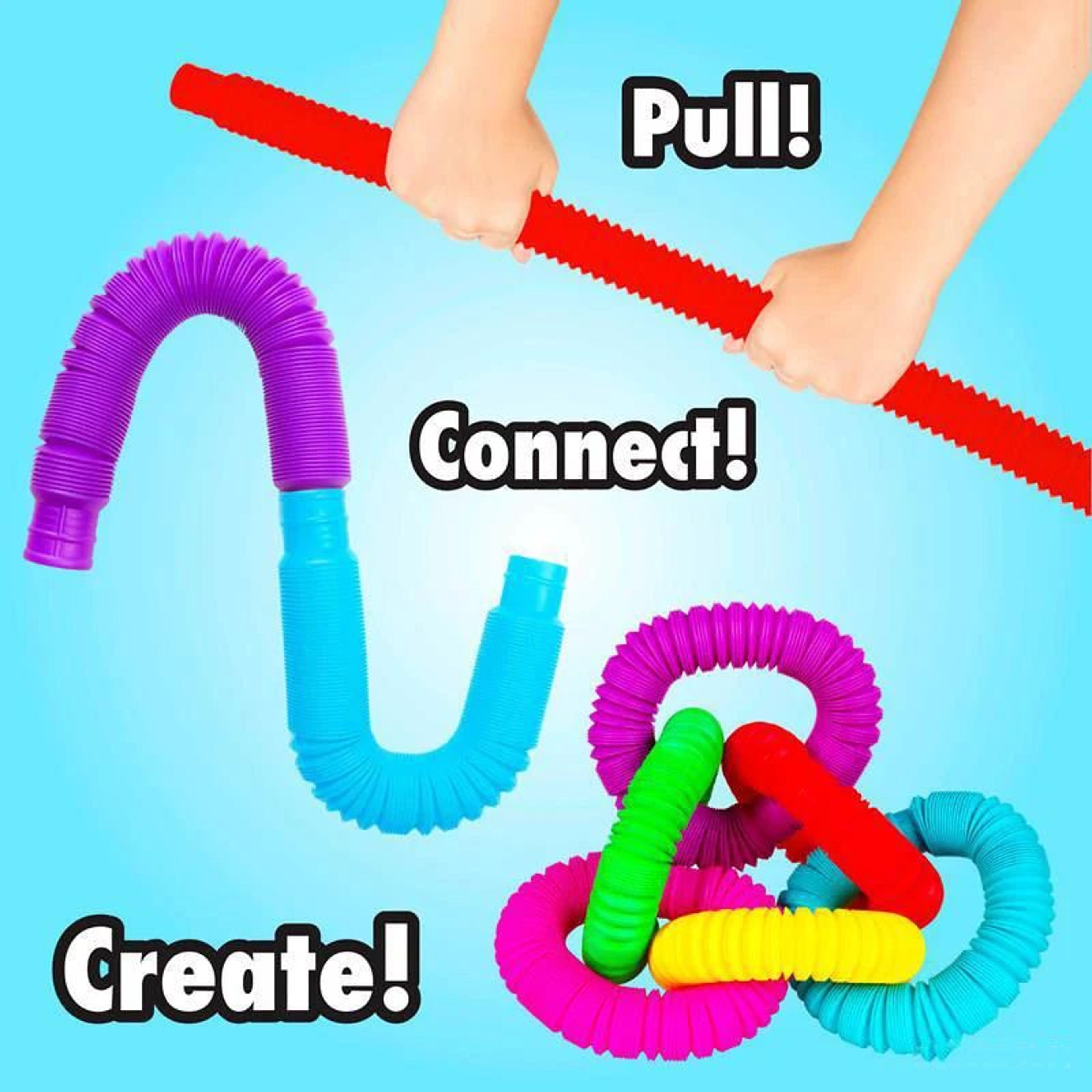 Rainbow Pop Tubes Bulk Pack 102050pcs Telescopic Sensory Toys For Stress Relief  Classrooms 2