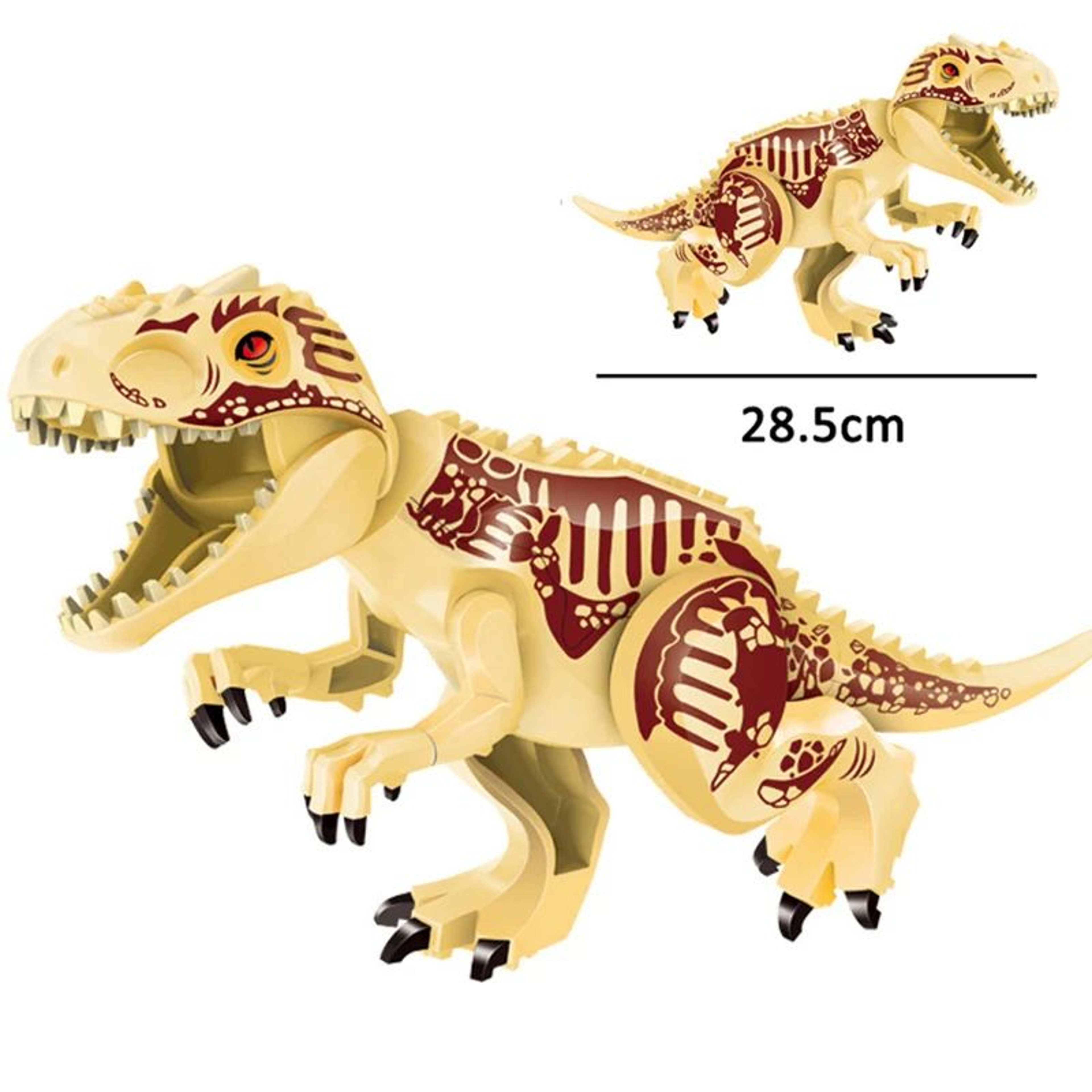 Jurassic Dino Park Dinosaur Building Blocks Set  Large TRex Velociraptor  Triceratops Brick Figures 8