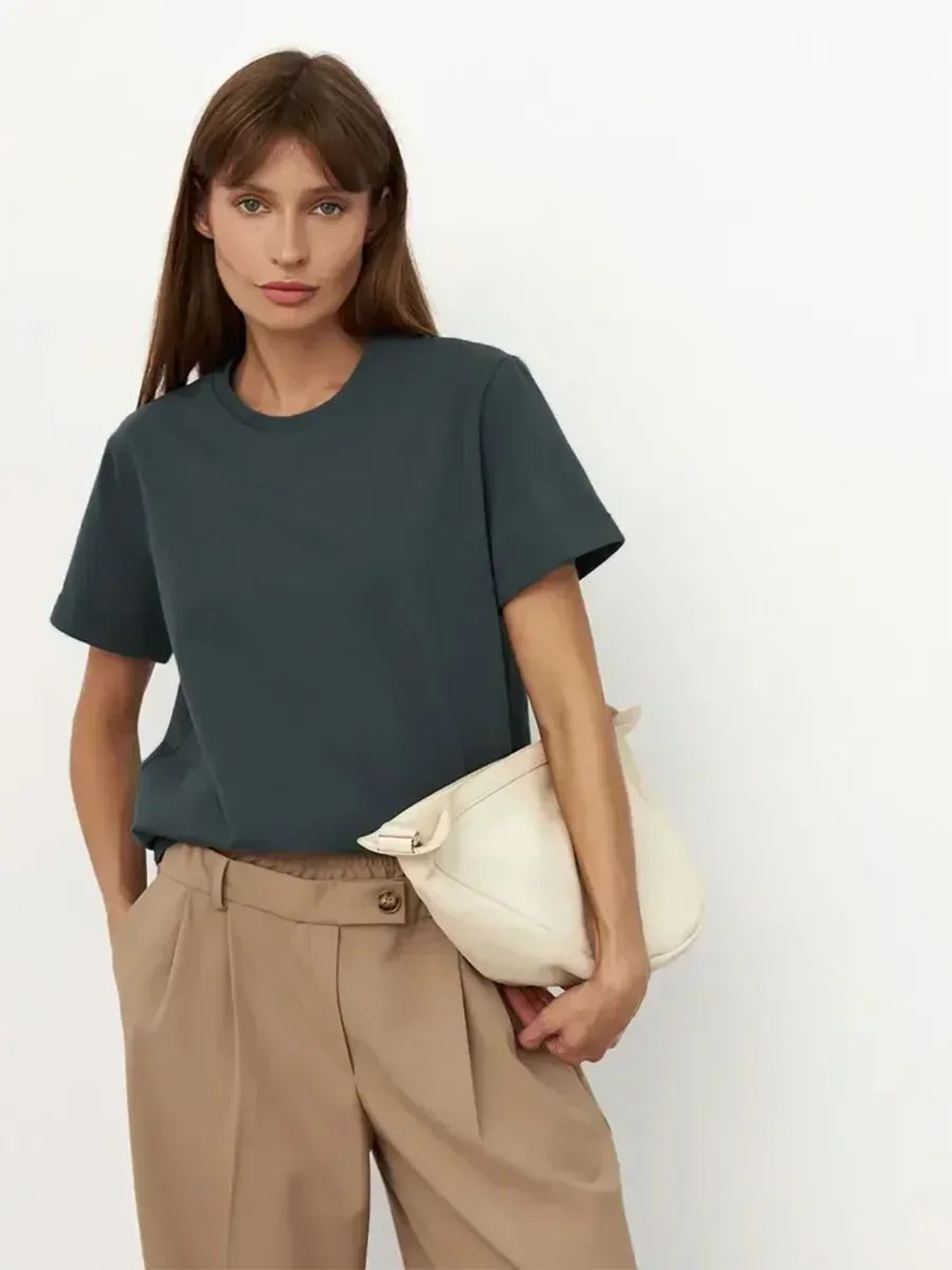 Bornladies 230g Heavyweight Cotton Tee For Women  Loose Fit Solid Summer Top 3