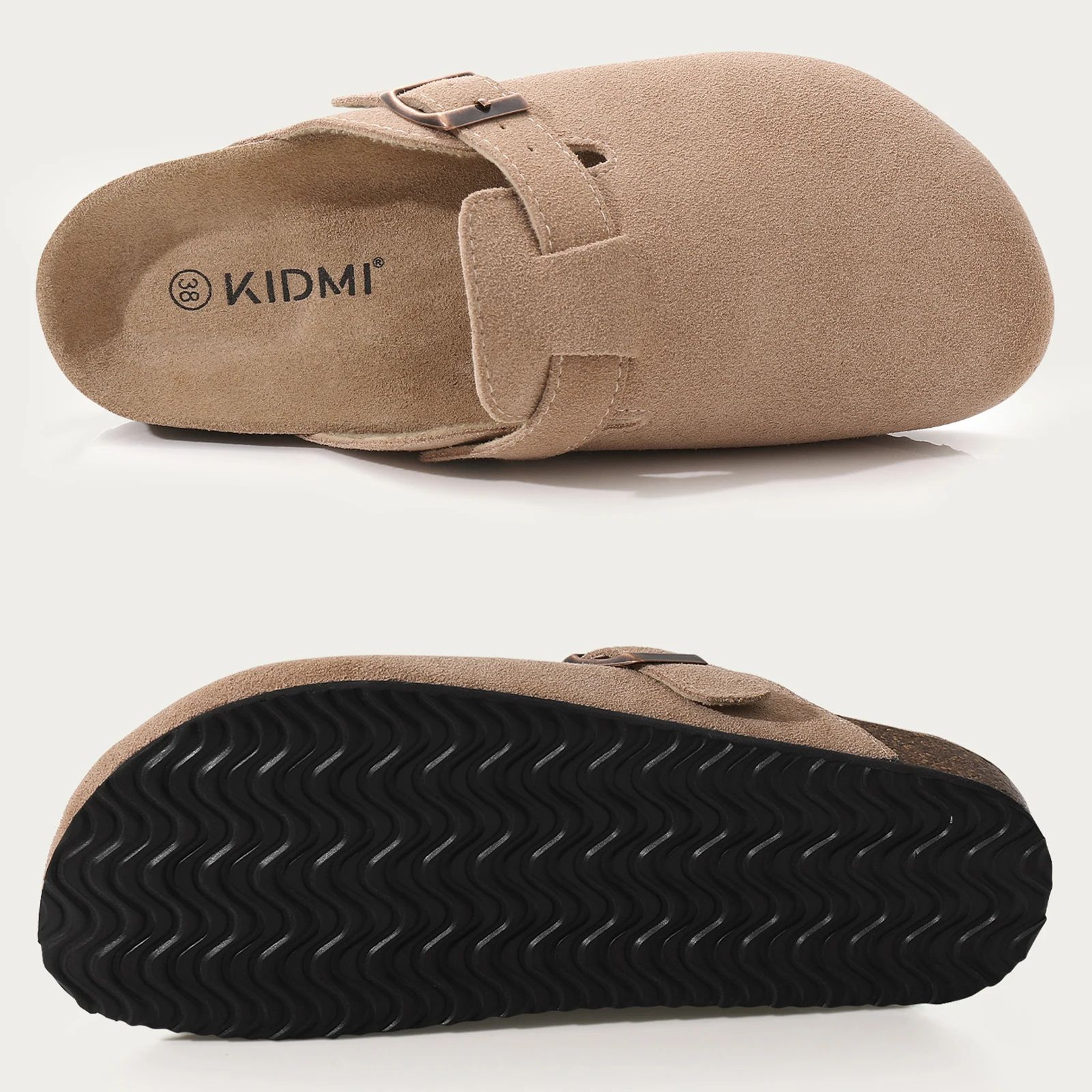 Litfun Womens Suede Clog Mules With Cork Footbed  Arch Support 4
