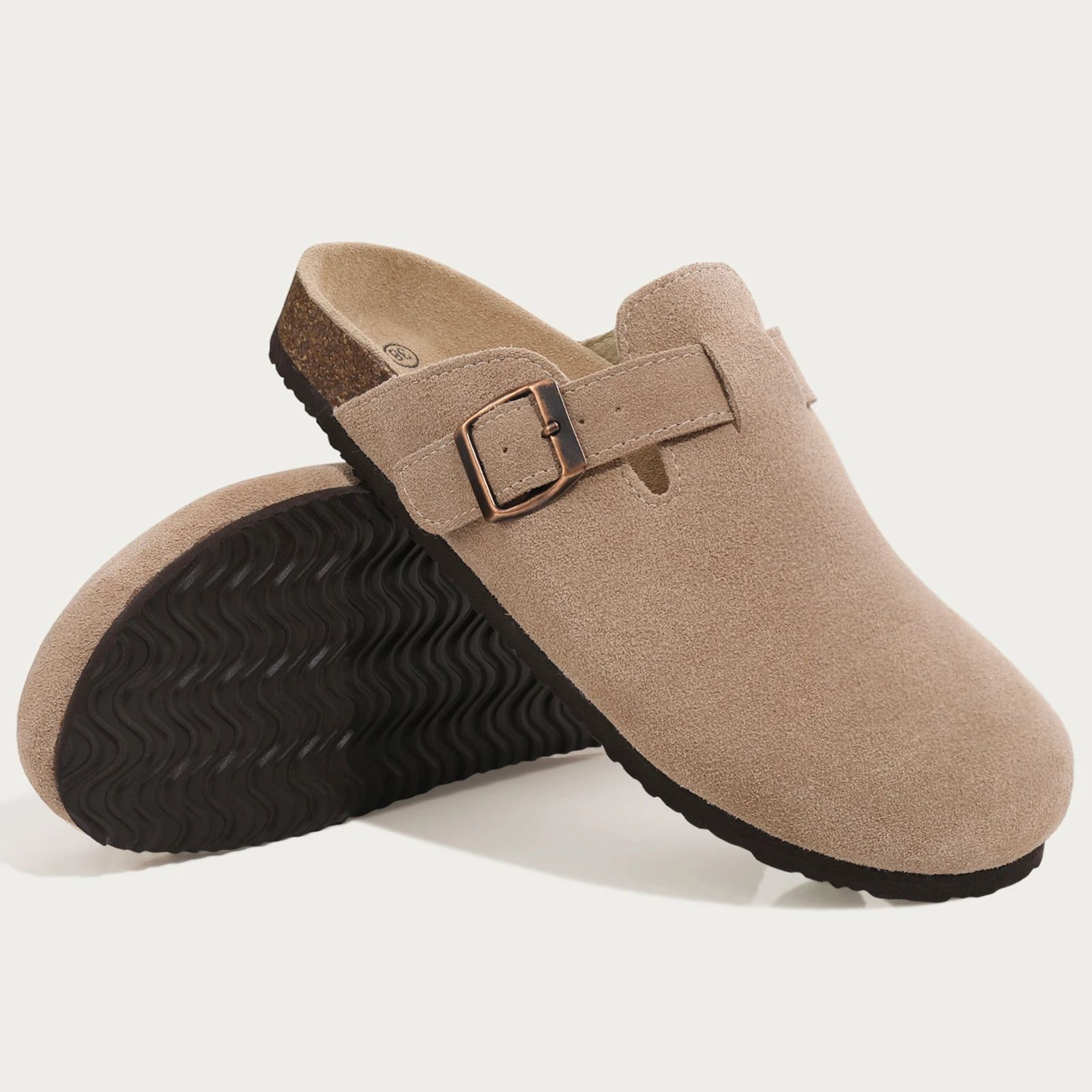Litfun Womens Suede Clog Mules With Cork Footbed  Arch Support 5
