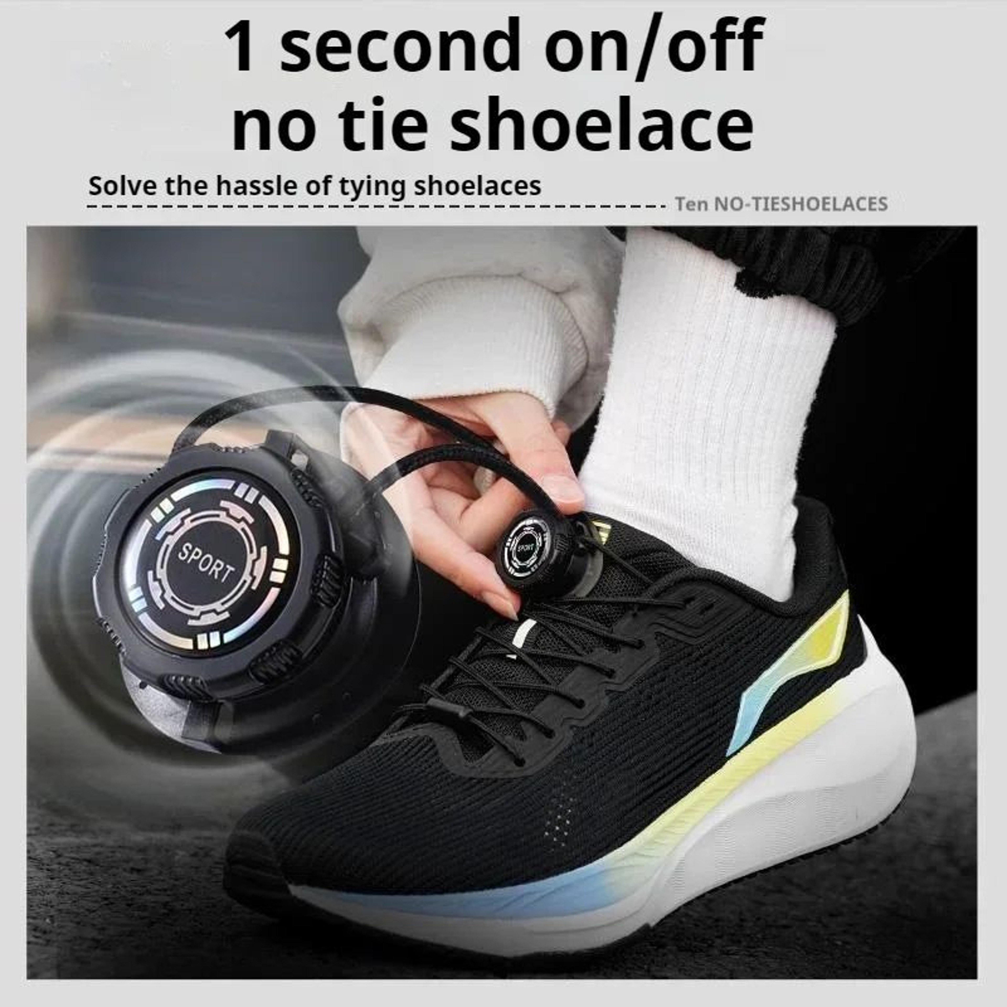 EasyFit NoTie Automatic Shoelaces With Swivel Buckle Thick Rope Quick Lock 3