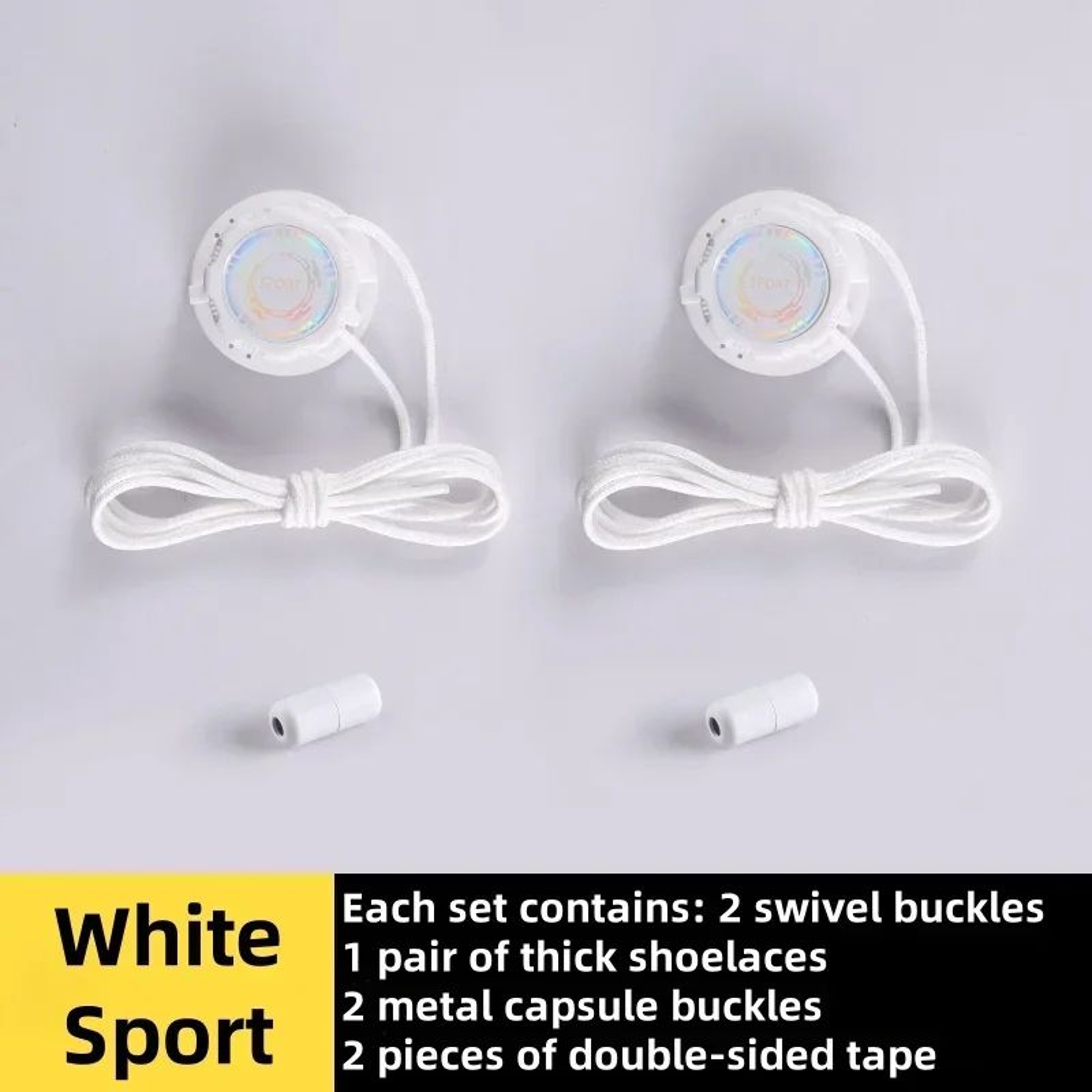 EasyFit NoTie Automatic Shoelaces With Swivel Buckle Thick Rope Quick Lock 12
