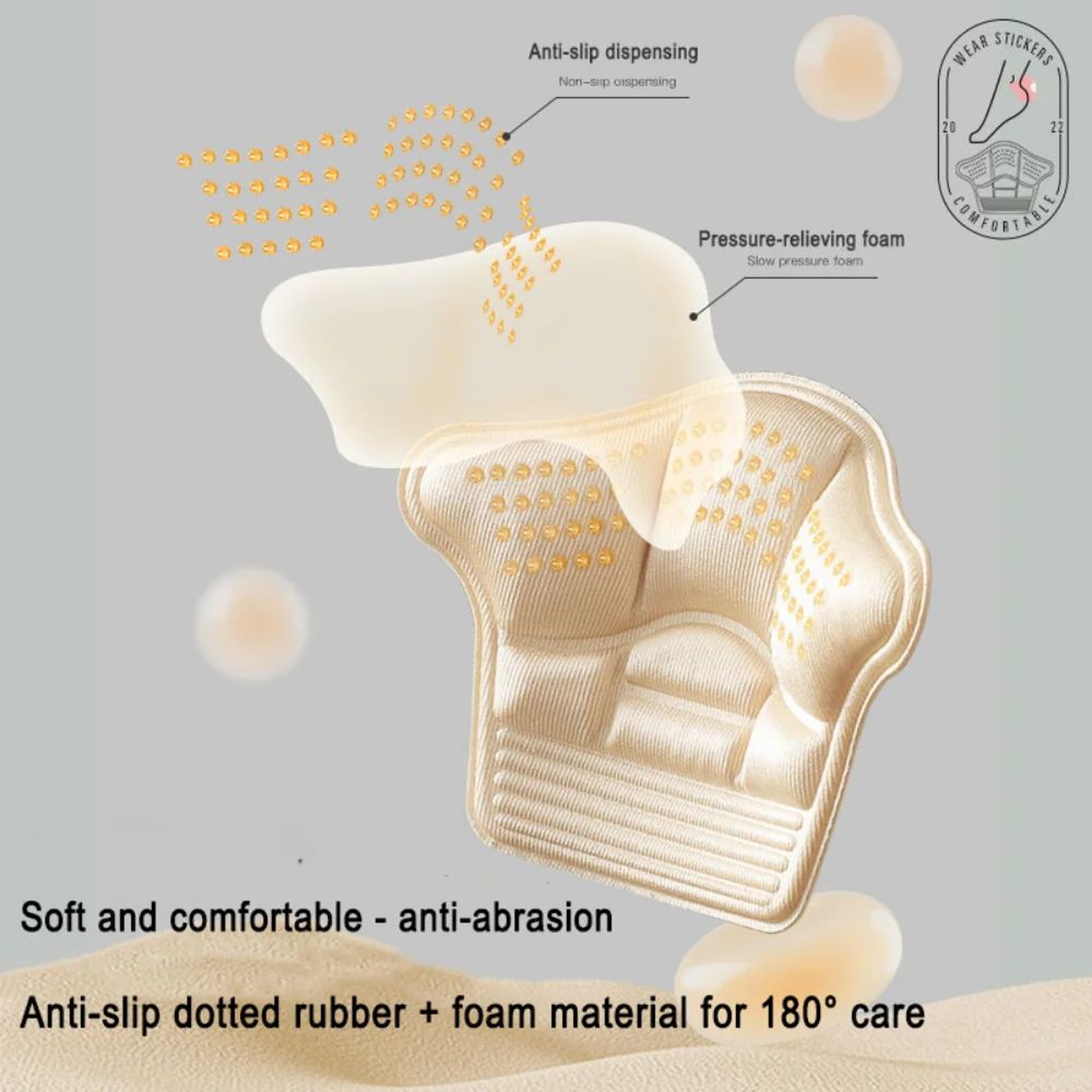 ComfortFit Heel Grip Pads 4Pack  Heel Grips And Shoe Size Reducer Cushions For Betterfitting Shoes 4