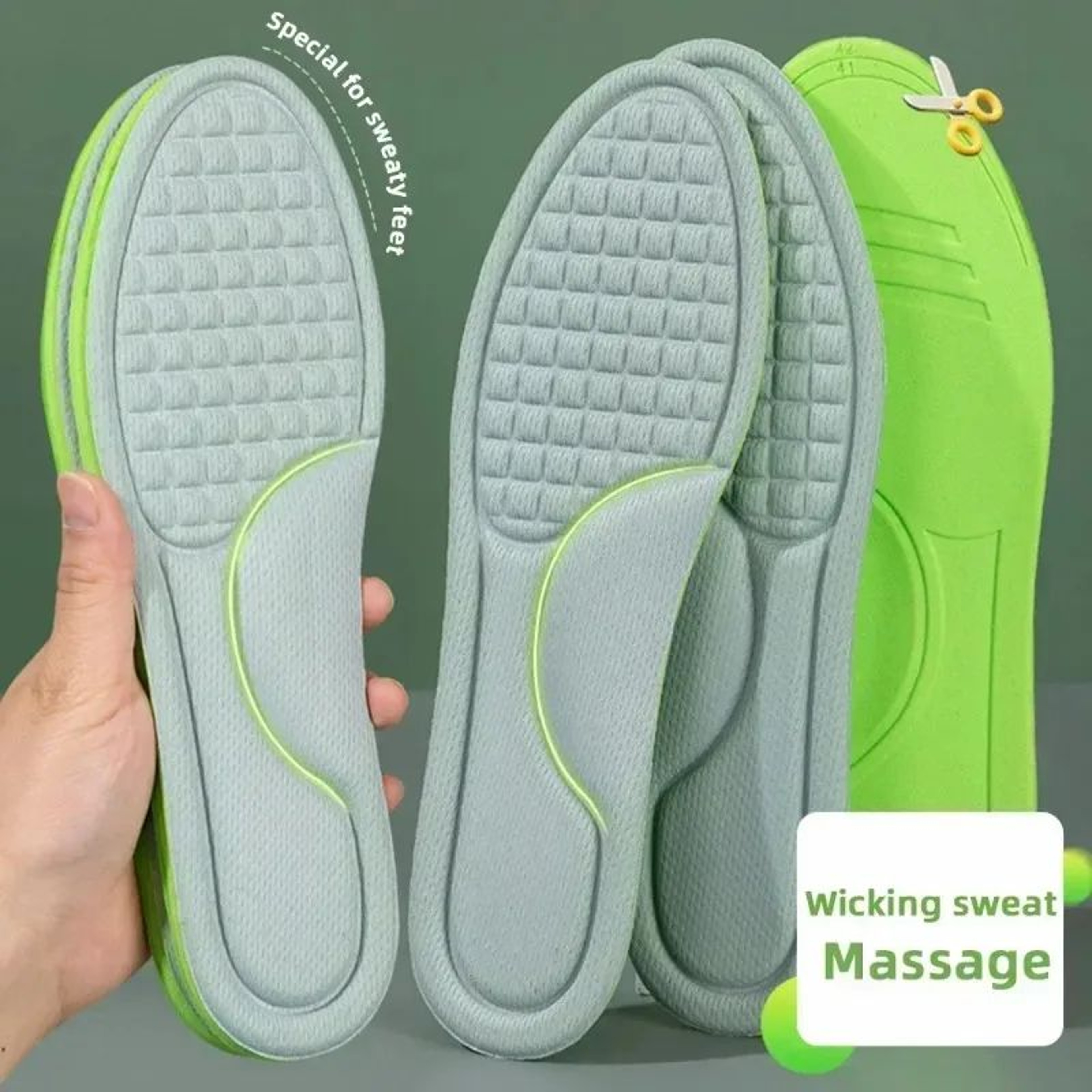 Memory Foam Orthopedic Insoles For Everyday Comfort  Deodorizing SweatAbsorbing Antibacterial 210pc 3