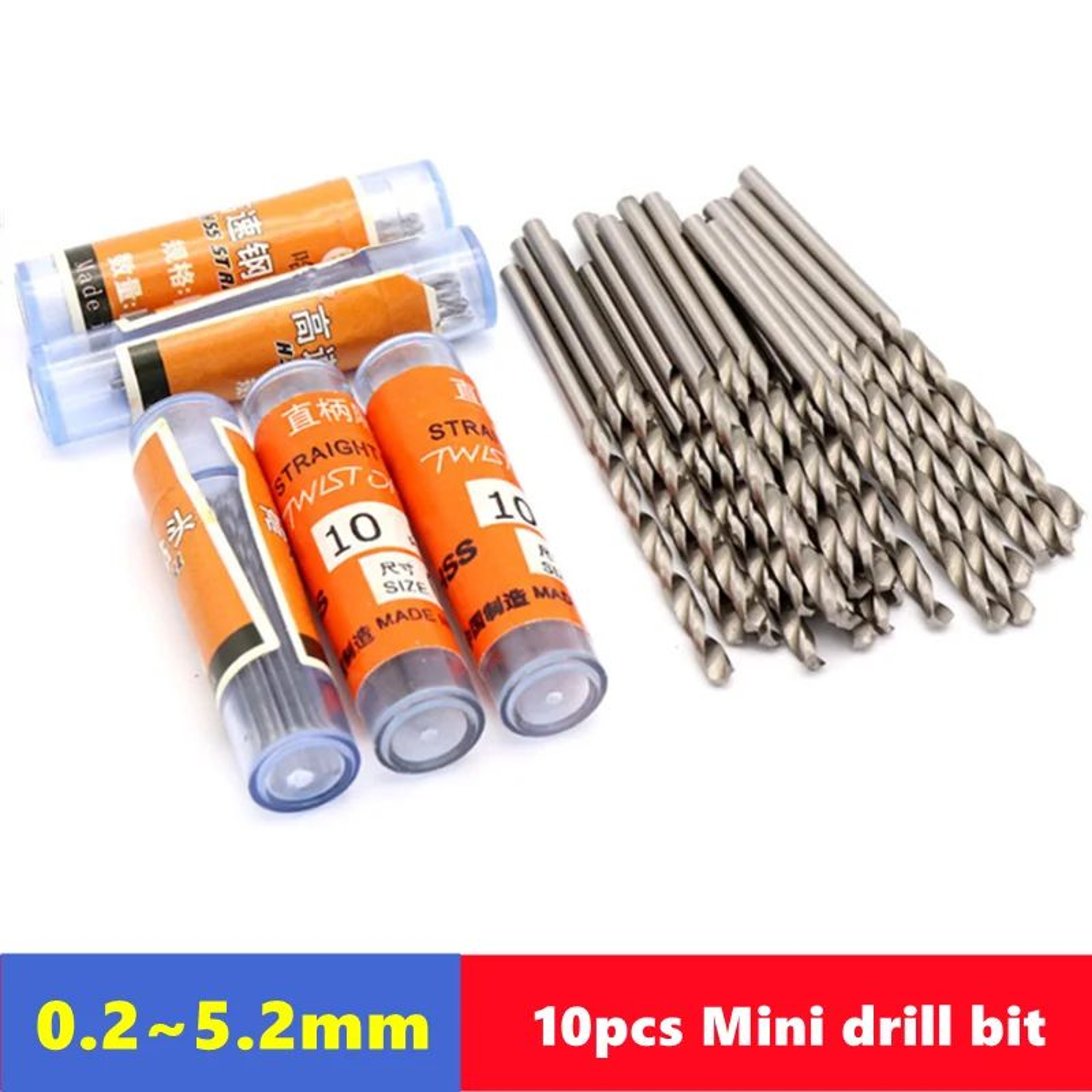 W6542 HSS Mini Drill Bit Set 10pcs 0252mm Precision Straight Shank Bits For Stainless Steel  Wood 0