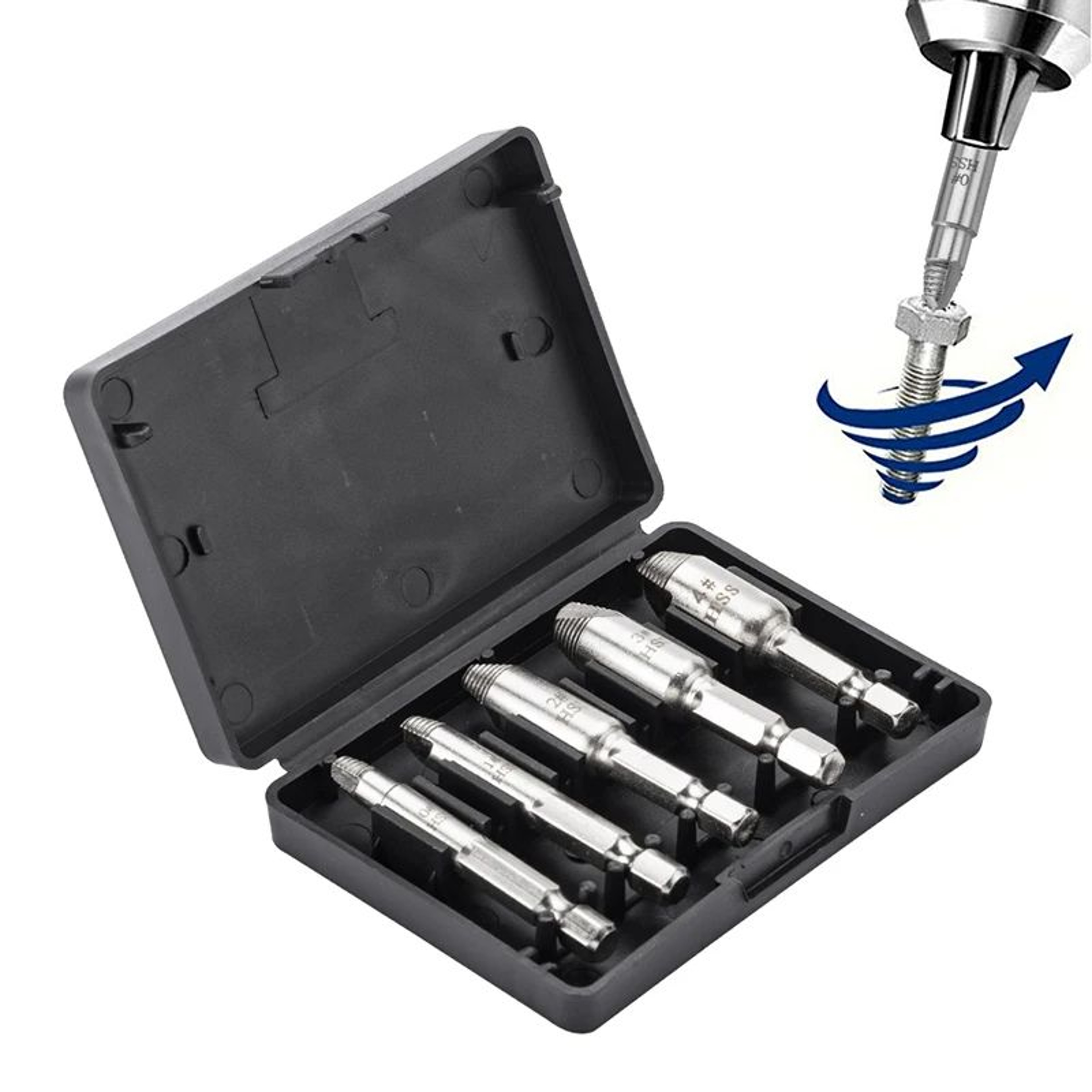 NINDEJIN Damaged Screw Extractor Drill Bit Set 46pcs For Stripped Screws  Bolts 12