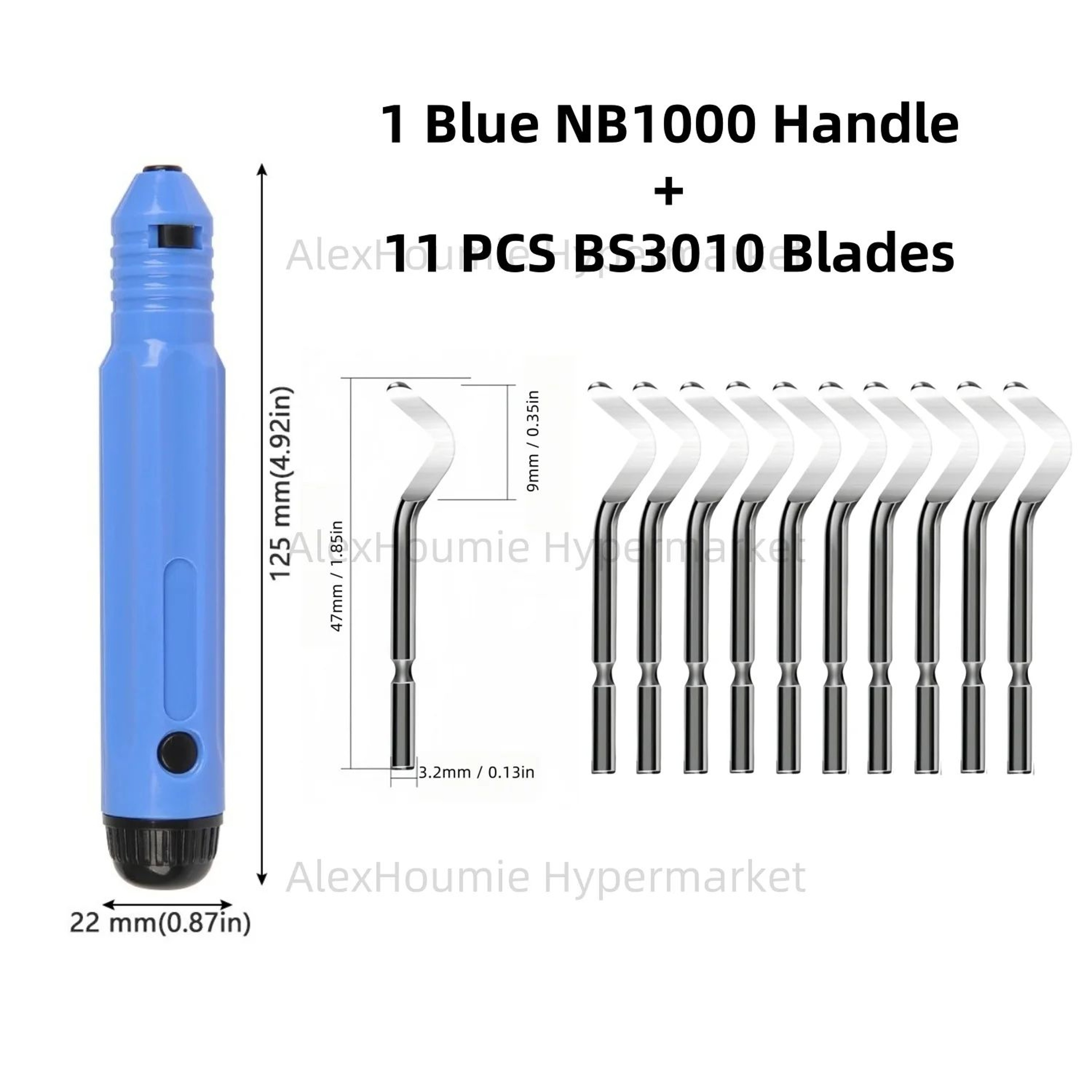 NB1100 Deburring Tool With BS1010 Blades  Precision Burr Remover For Metal Plastic PVC  3D Prints 12