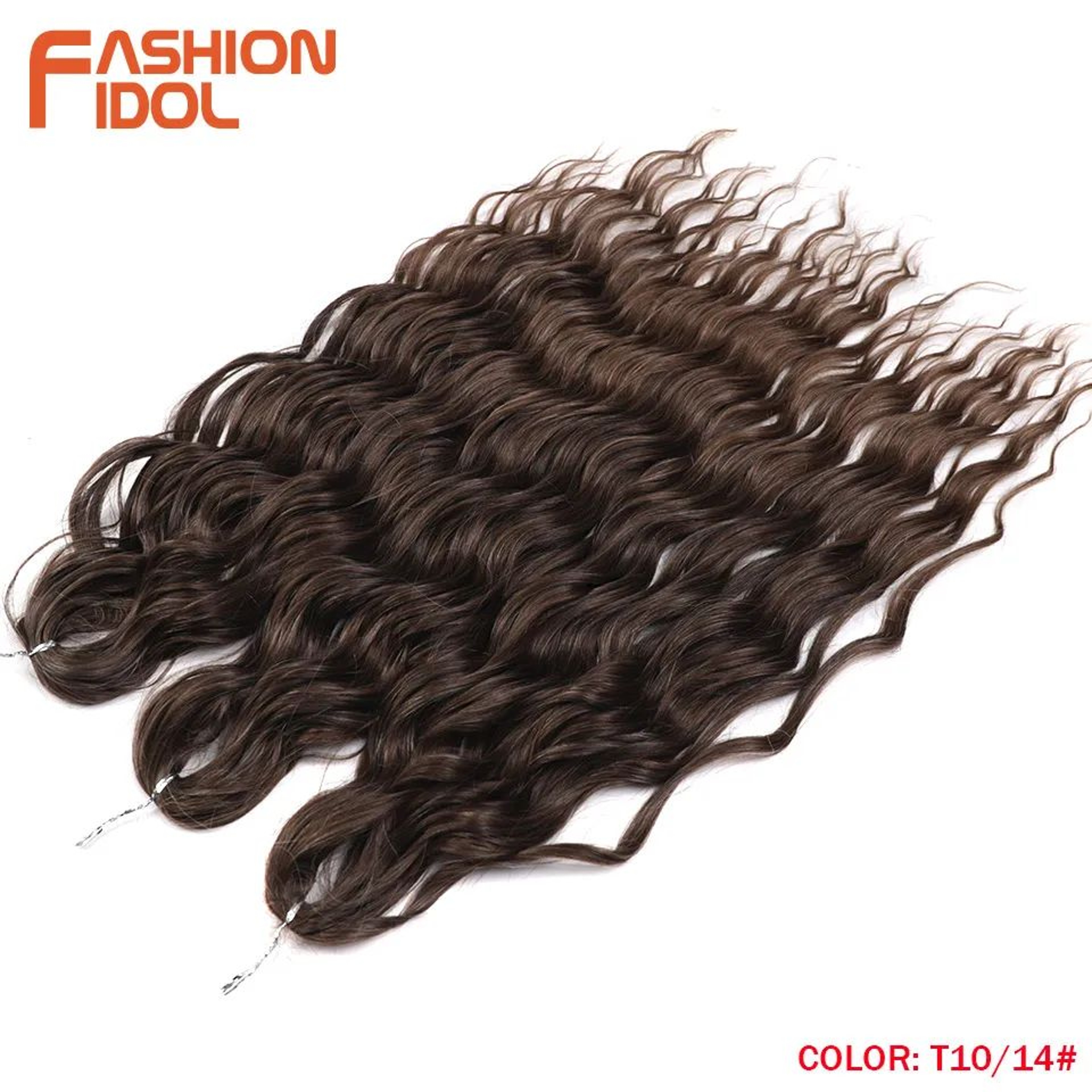 FASHION IDOL 24Inch Water Wave Crochet Hair Extensions  Ombre Rainbow DeepWave Braiding Hair 8