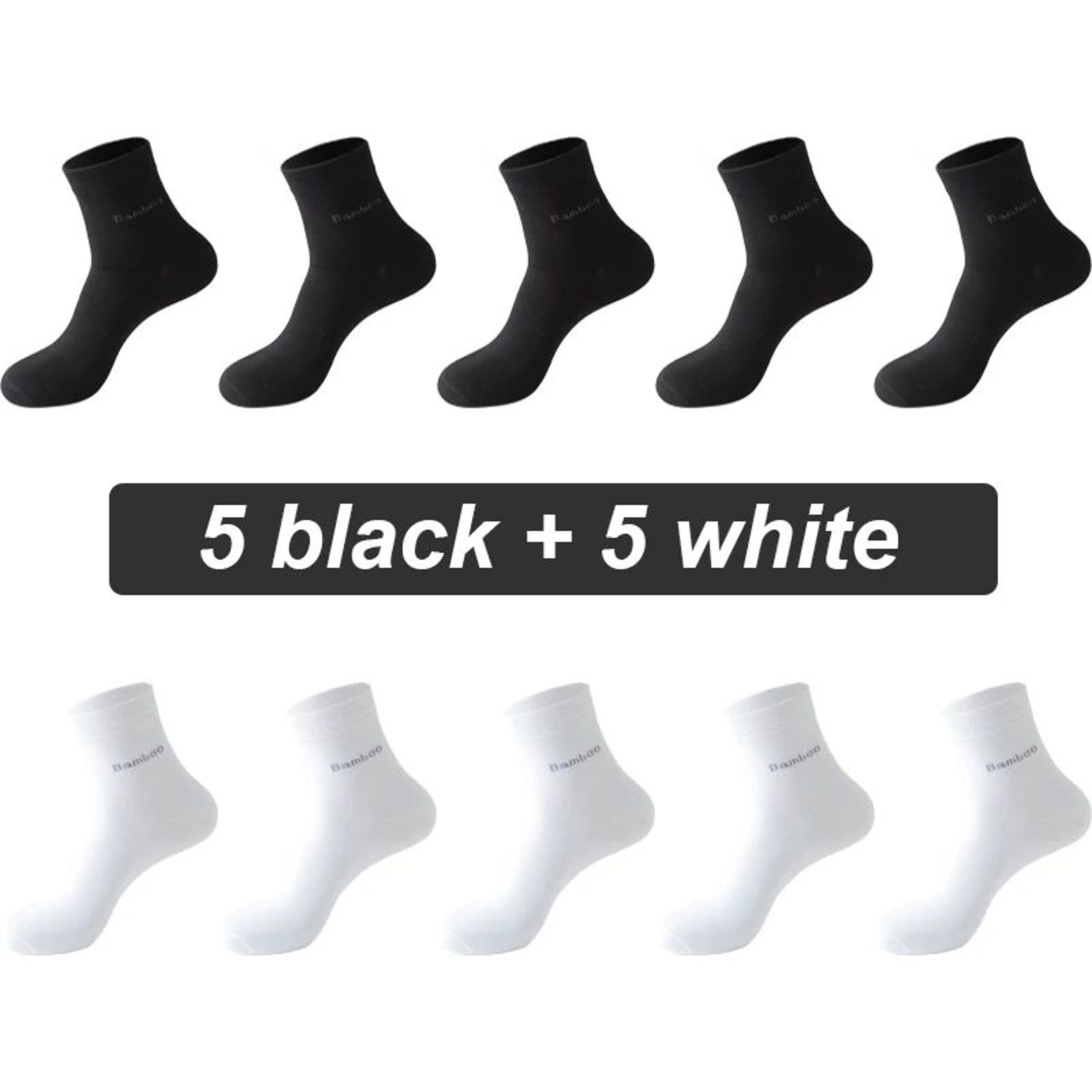 Mens Bamboo Fiber Socks 10 Pairs  Breathable Antibacterial Comfort EU 3846 5