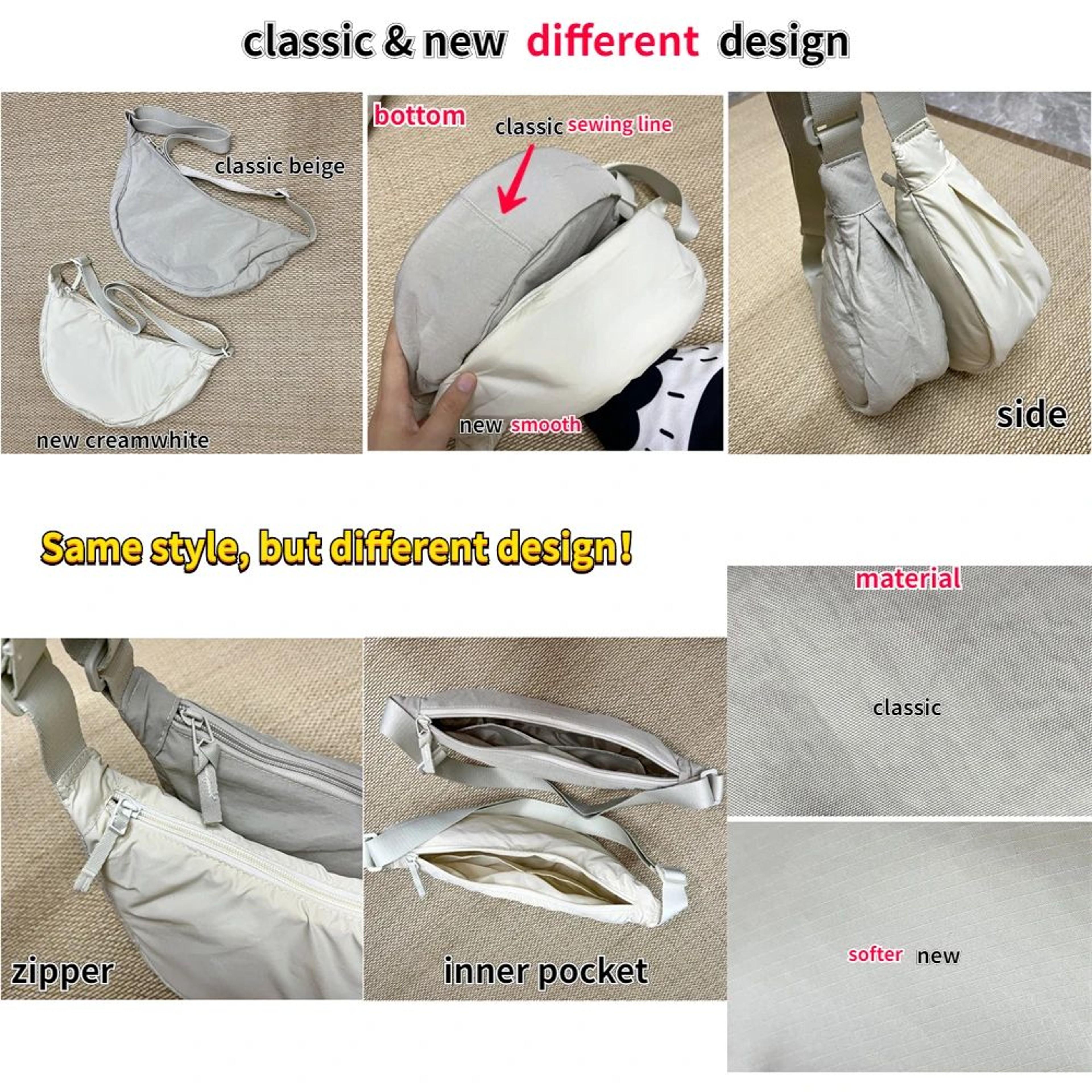 Lightweight Nylon Crossbody Bag For Women Padded Shoulder Travel Purse 3