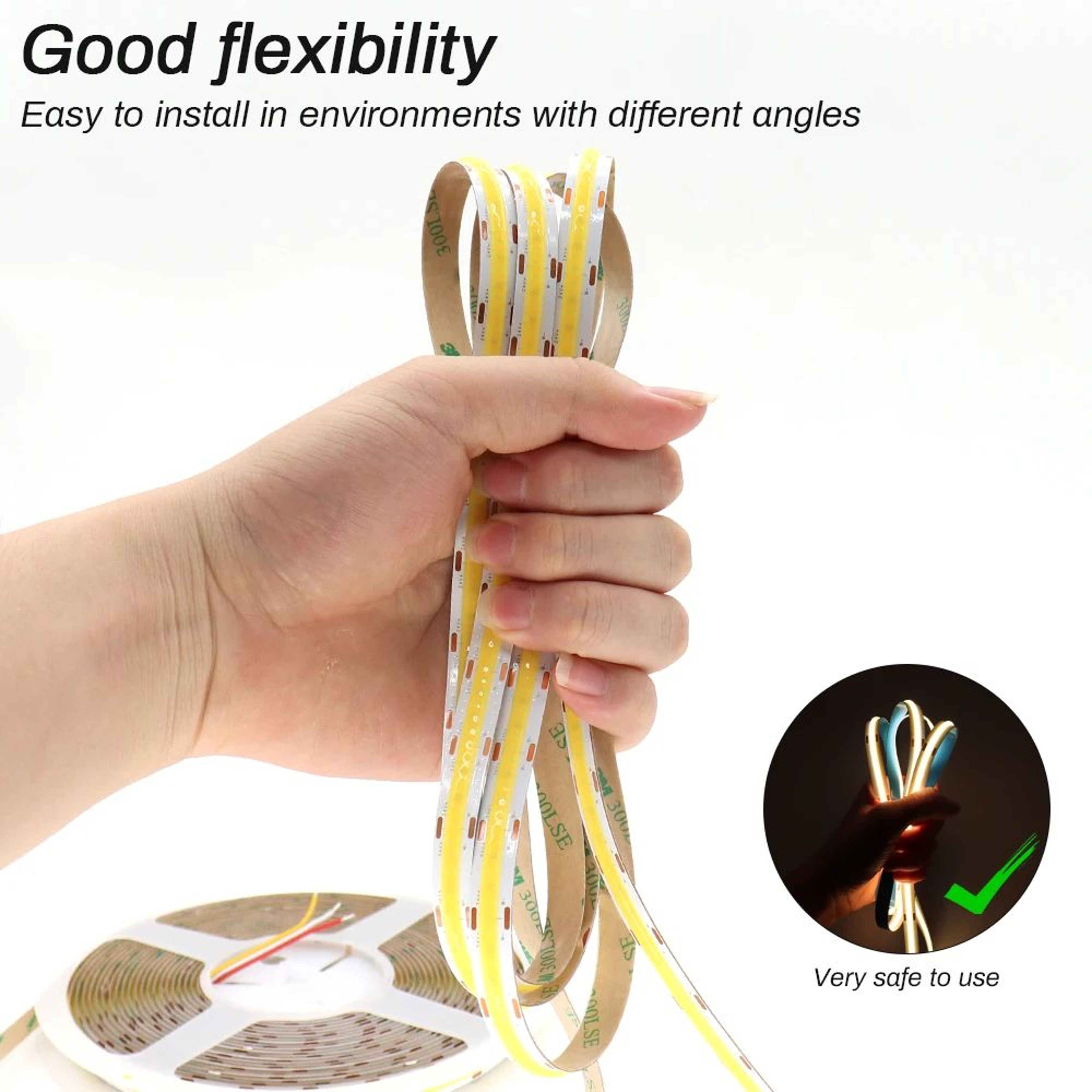 UltraSmooth COB LED Strip Light RA90 High Density 12V24V Dimmable For Clean Home Accent Lighting 3