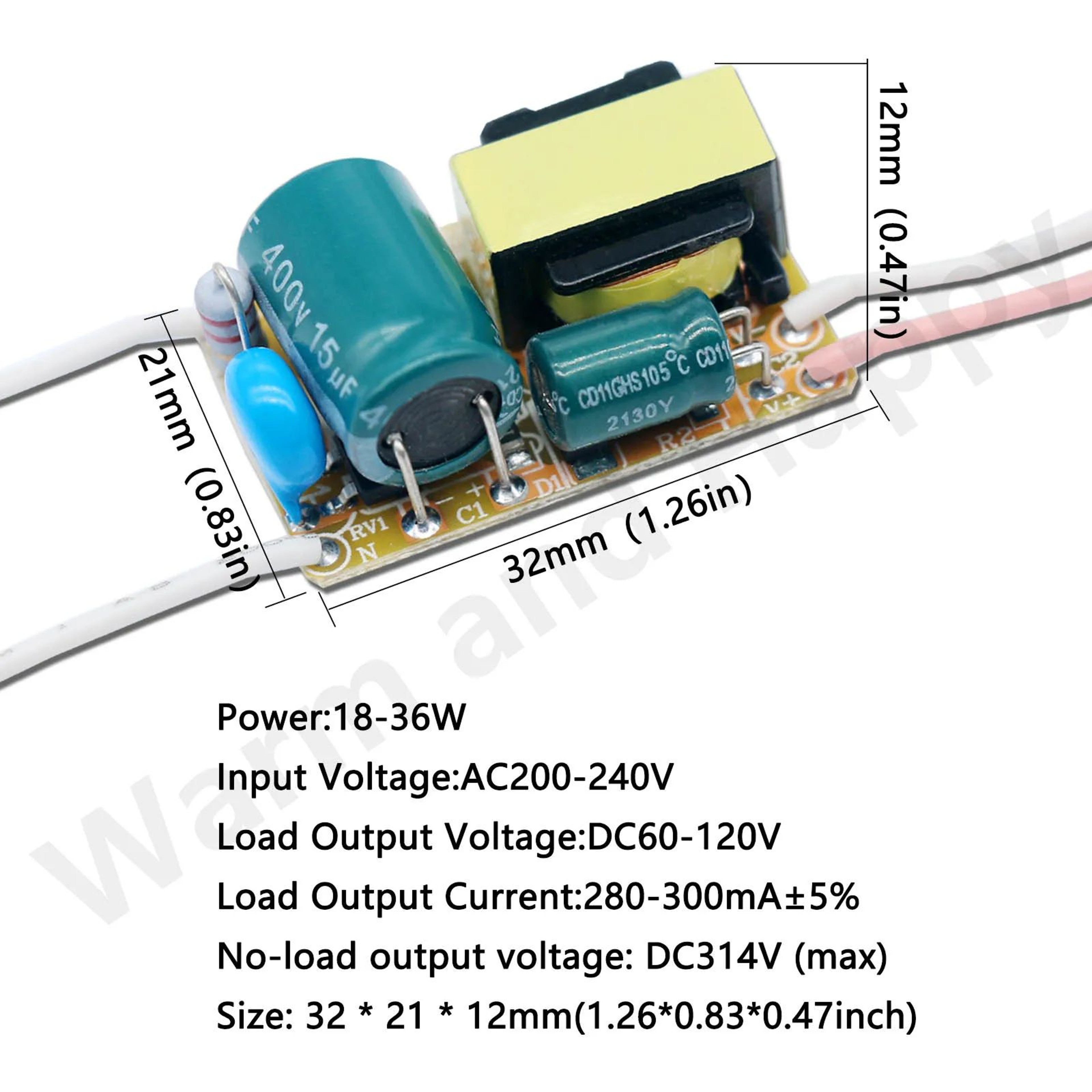 NonIsolated Constant Current LED Driver AC To DC Converter Power Unit 8W50W 250mA300mA 2