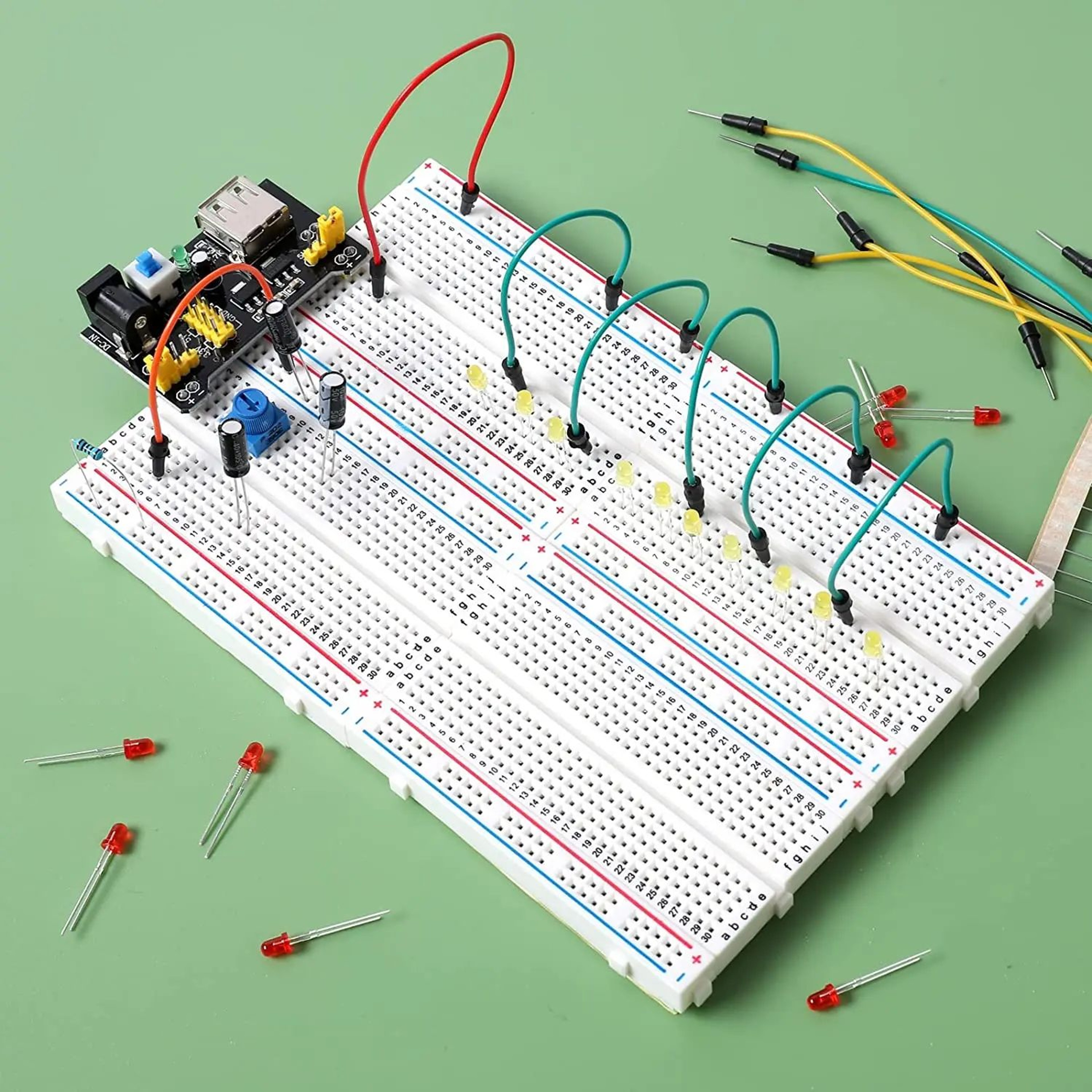 MB102 Solderless Breadboard Kit 400830 Tie Points With Dupont Jumpers For Arduino Prototyping 2