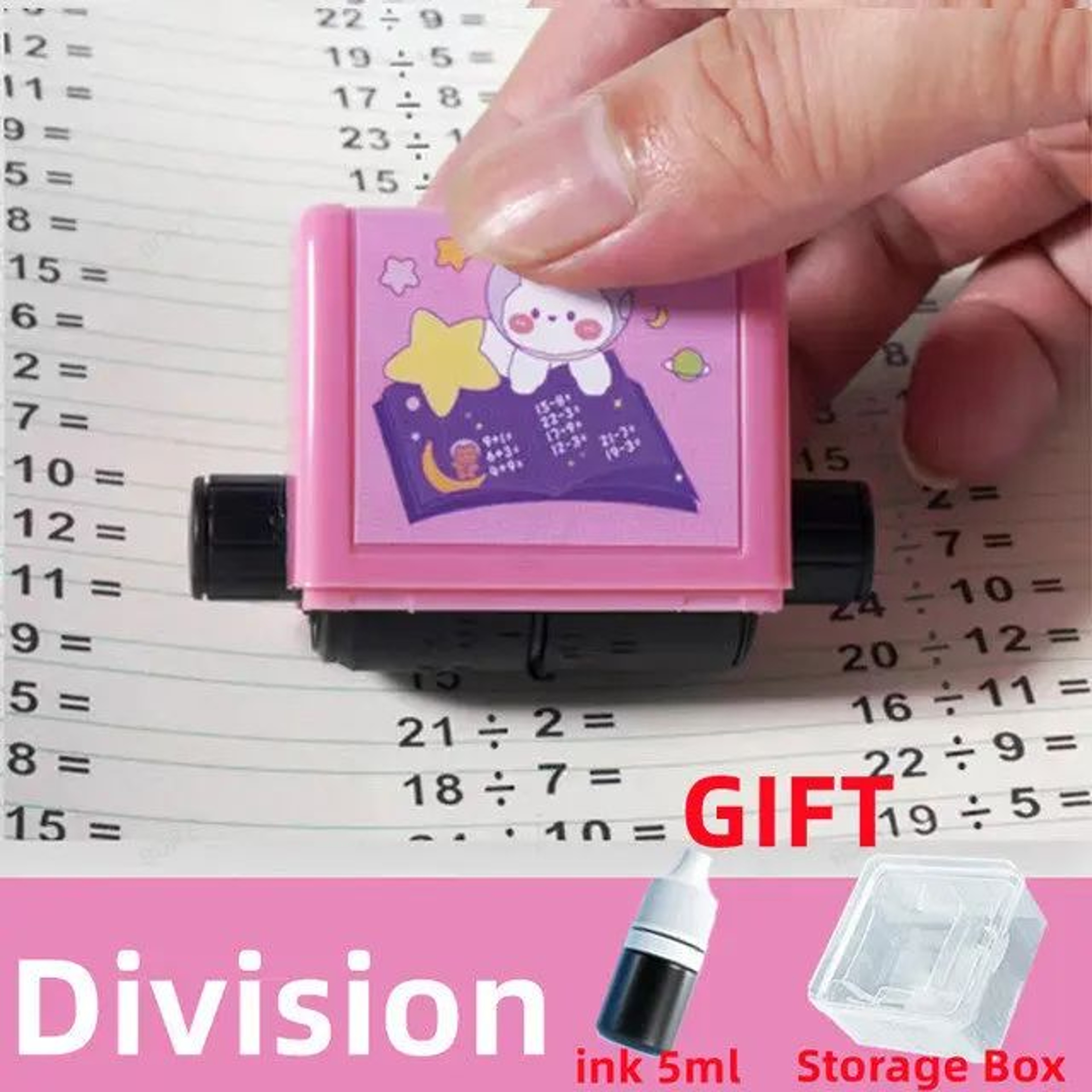 2in1 Math Roller Stamp Within 100  Refillable FillintheBlank Practice Tool 9
