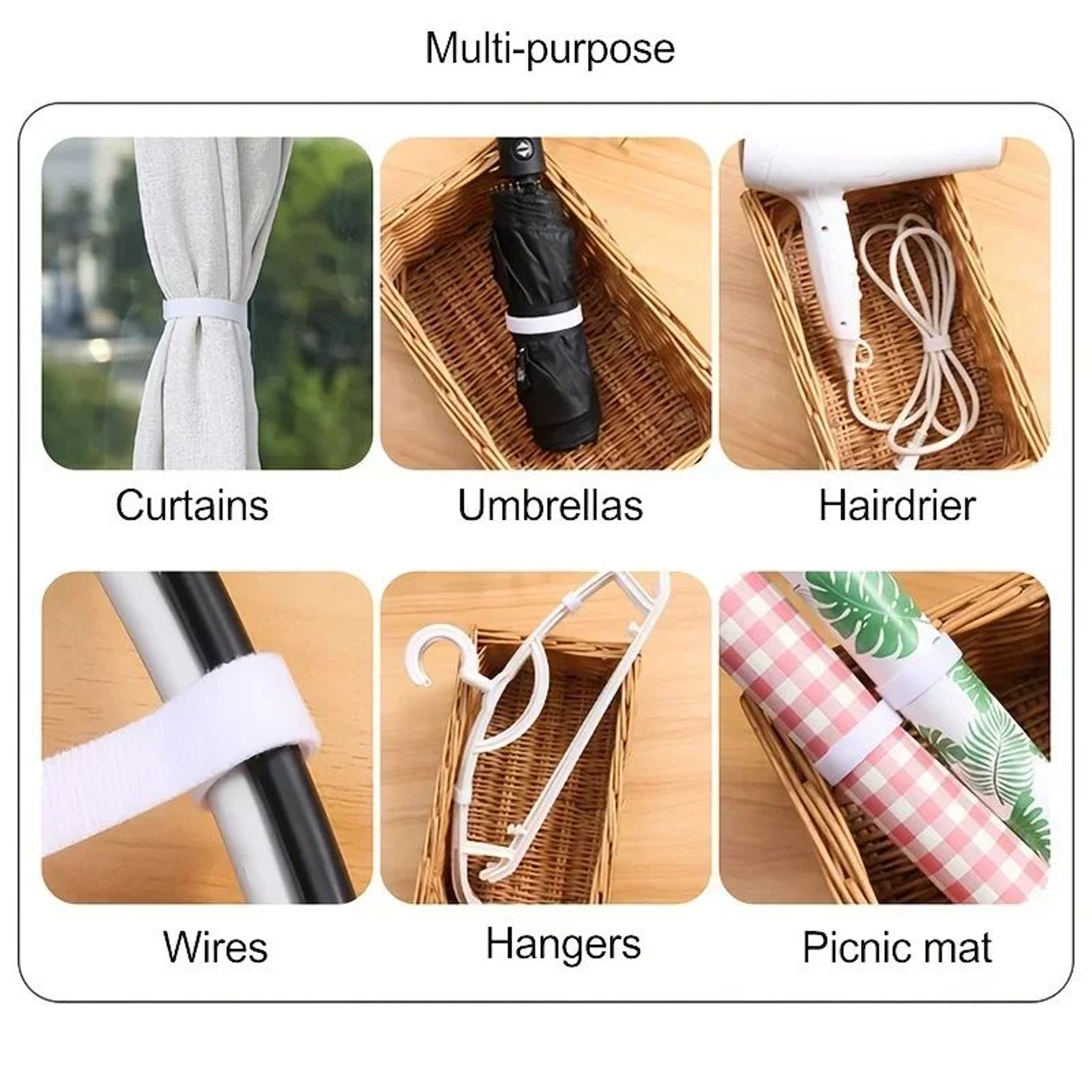 Reusable Cable Management Tape Roll 10x3000mm  CuttoLength Reusable Cable Ties Cord Organizer For D 4