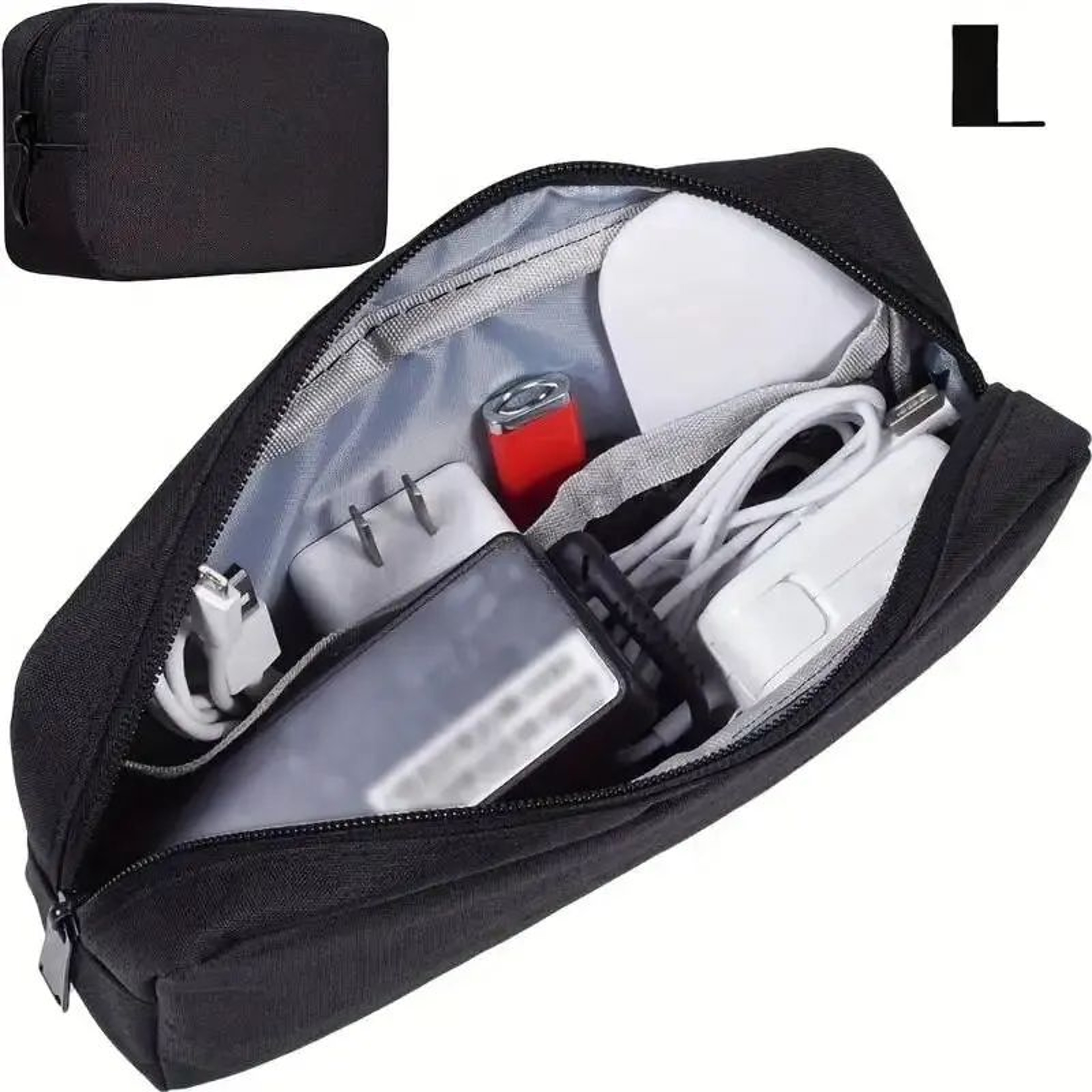Compact Travel Cable Organizer Bag Electronics Organizer Bag Cord Storage Case 7