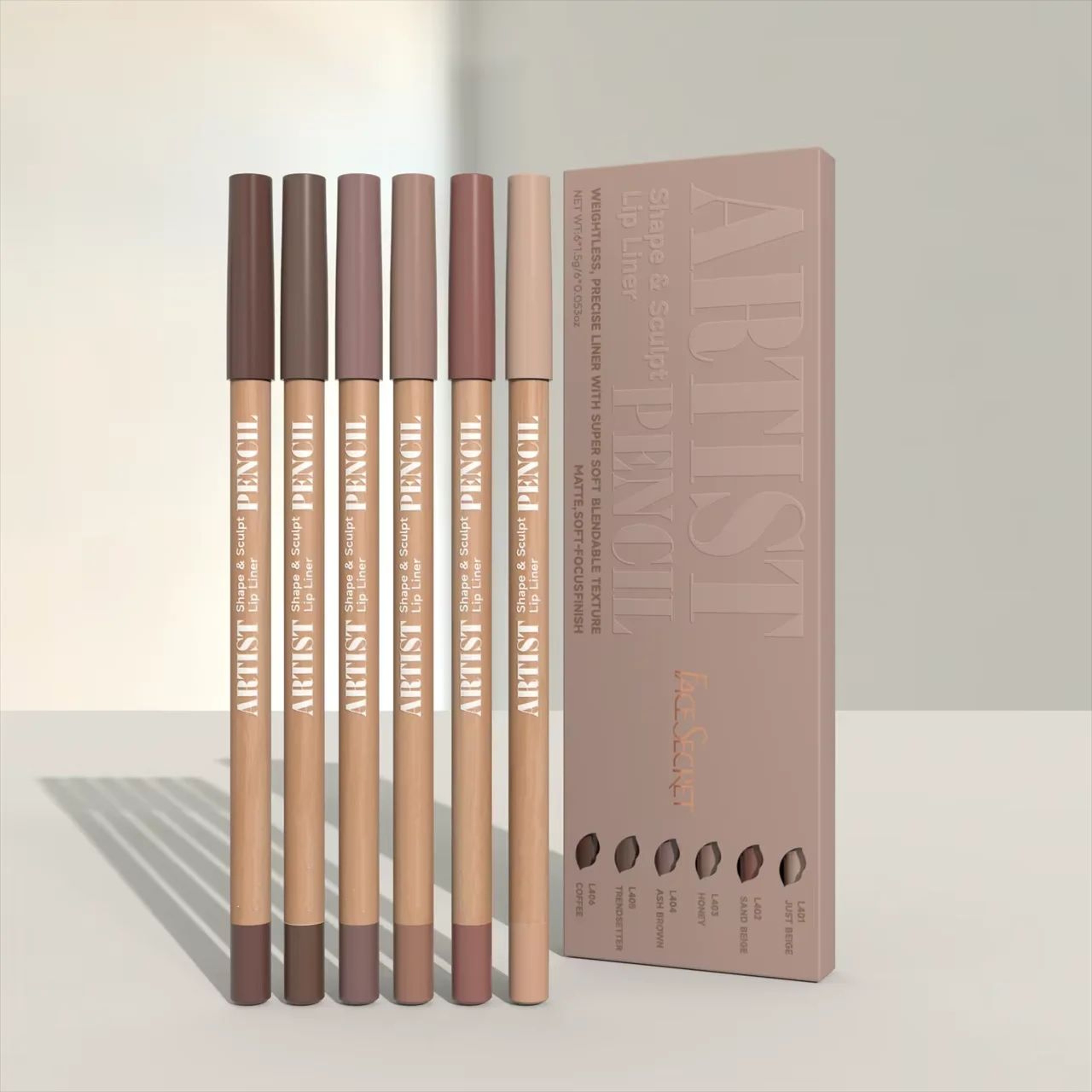 Face Secret Sculpt  Define Lip Liner Pencil Set  Soft Matte Blendable Precision 1