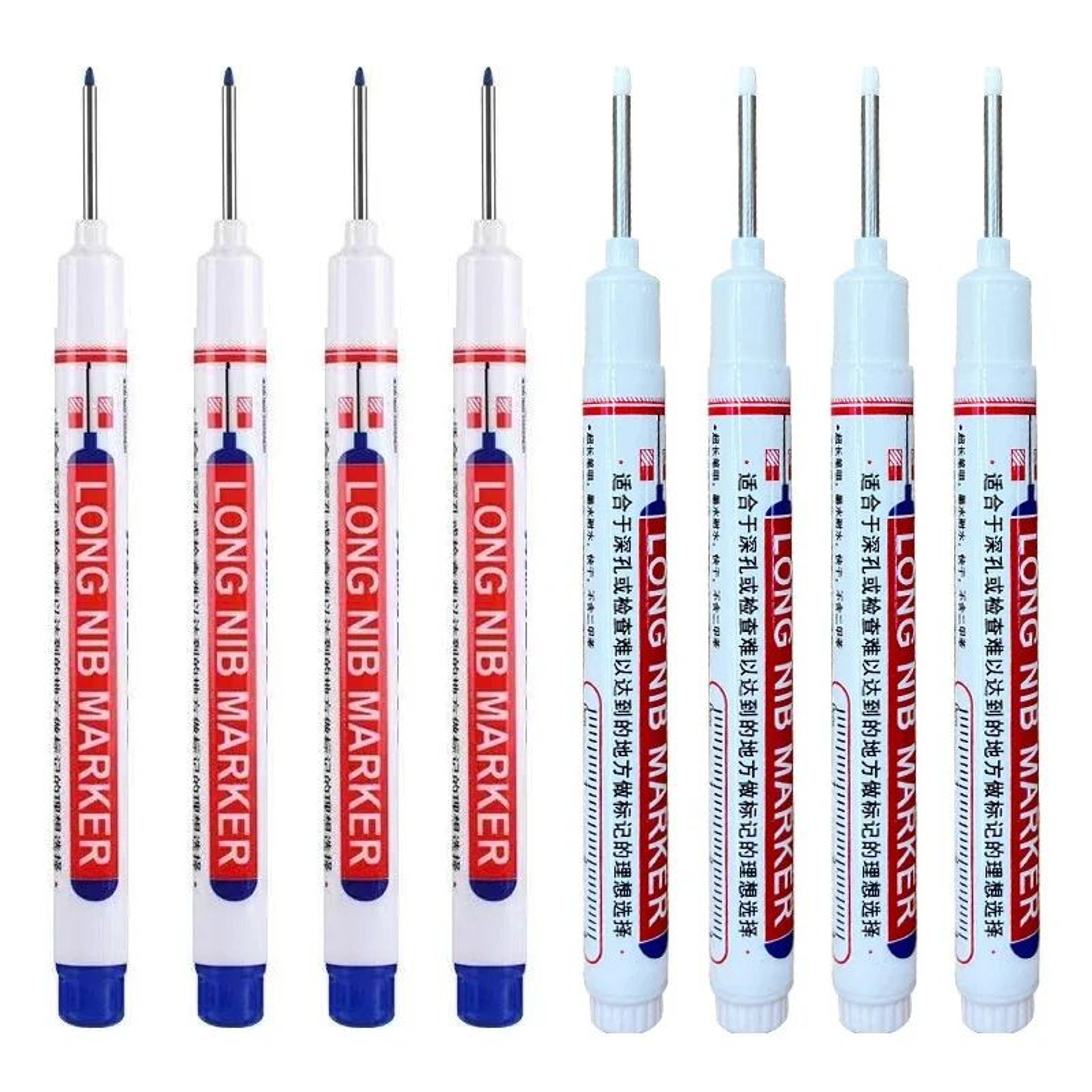 8Piece Deep Hole Marker Set 20mm Long Nib Waterproof Metal Marking Pen For Woodworking  DIY 9