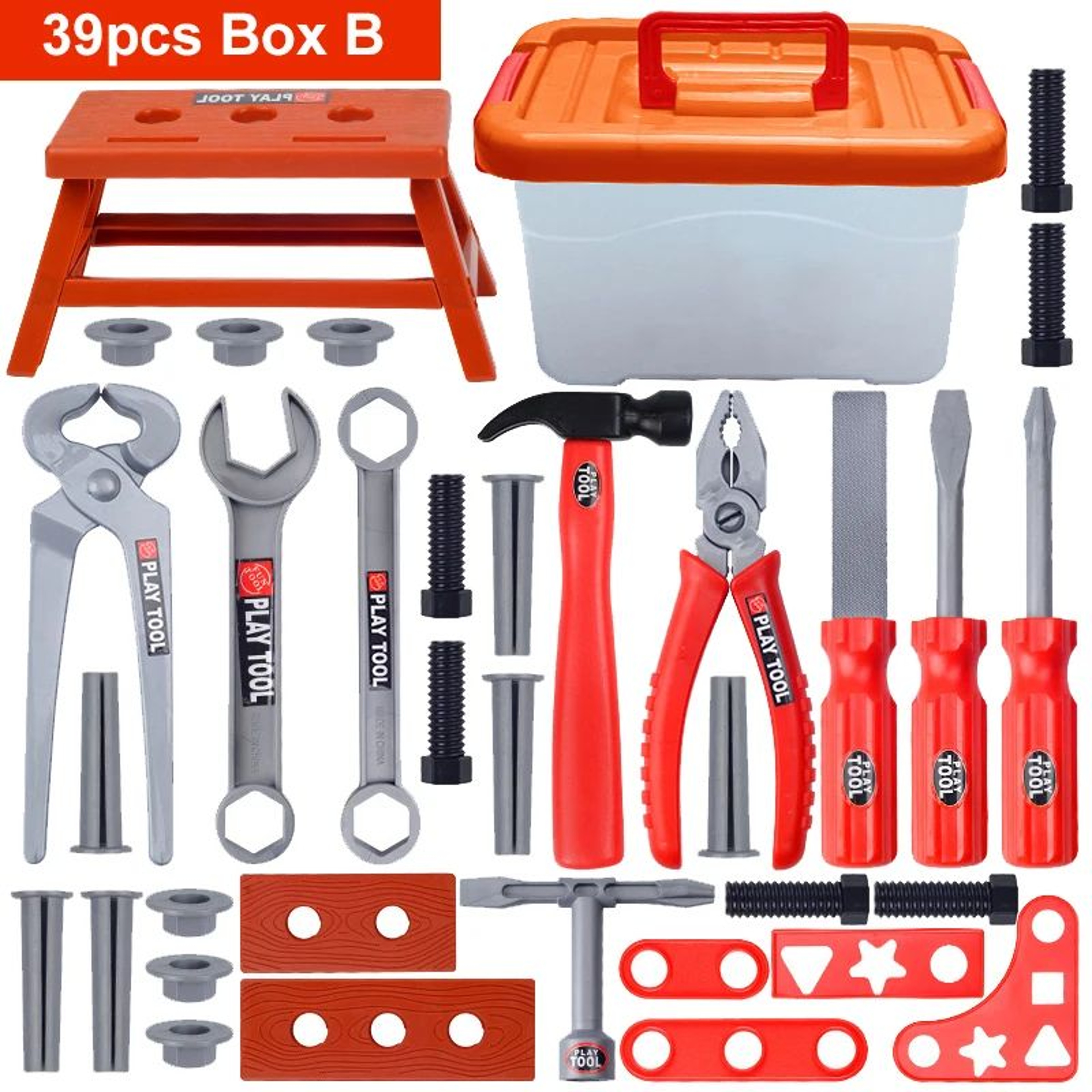 41Piece Kids Tool Set With Toy Drill Pretend Play Construction Tools Kit 7