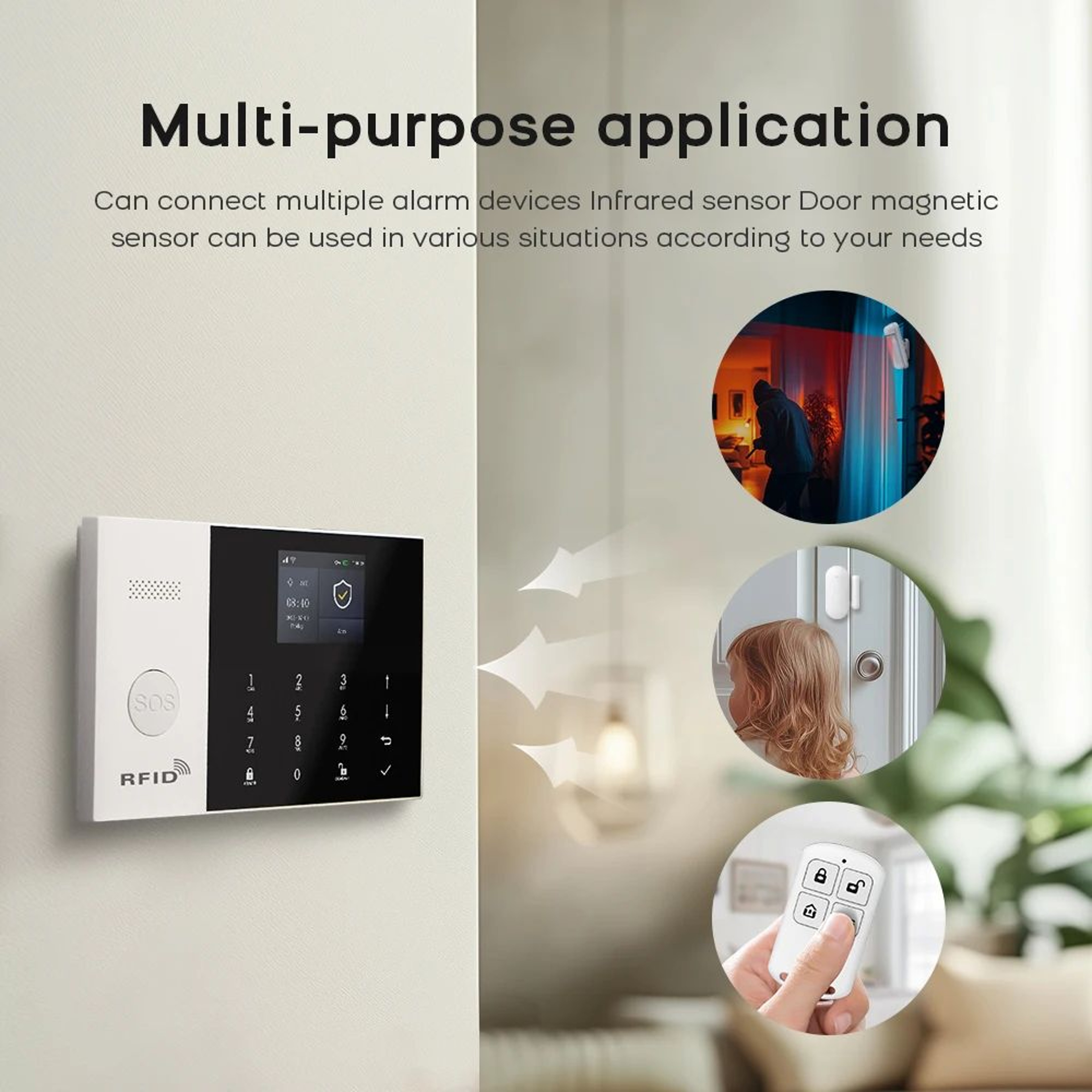PGST Tuya GSM WiFi Alarm System With Smart Life App  Alexa Control For Home Security 3
