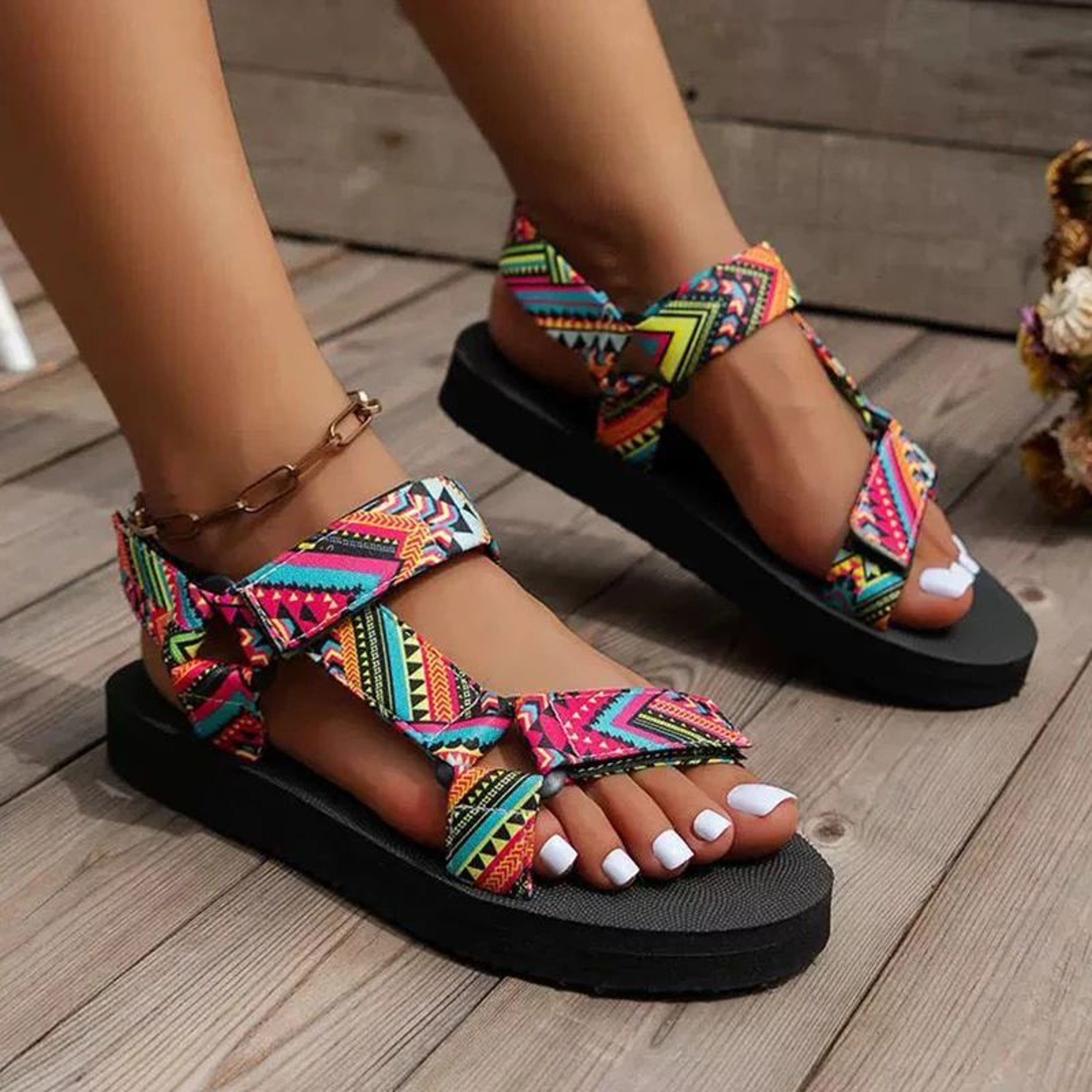 Sunwalk Rope Sole Beach Slides For Women  Womens Flat Sandals For Summer 4