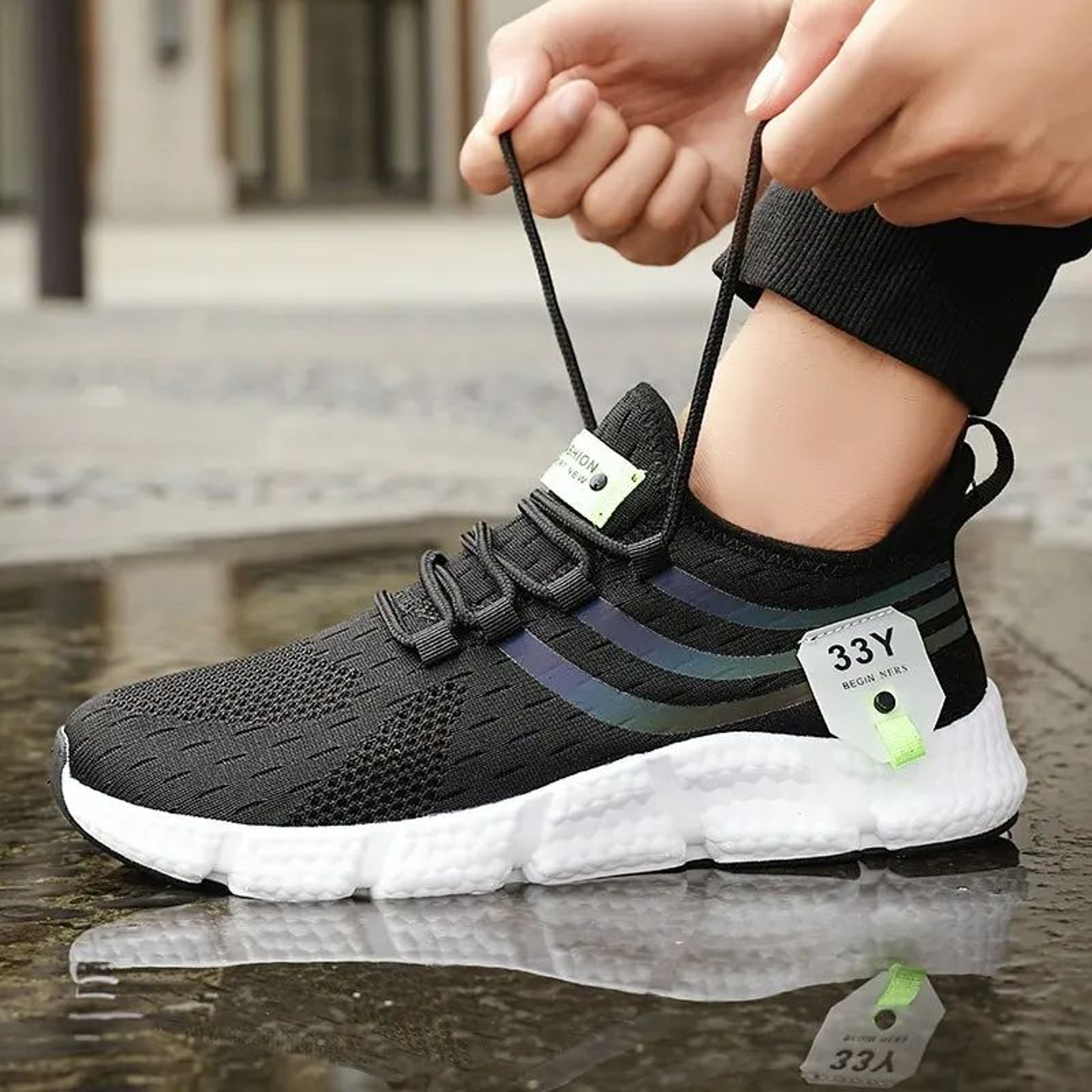Mens Breathable Mesh Sneakers  Lightweight Walking  Running Shoes With Rubber Grip 7